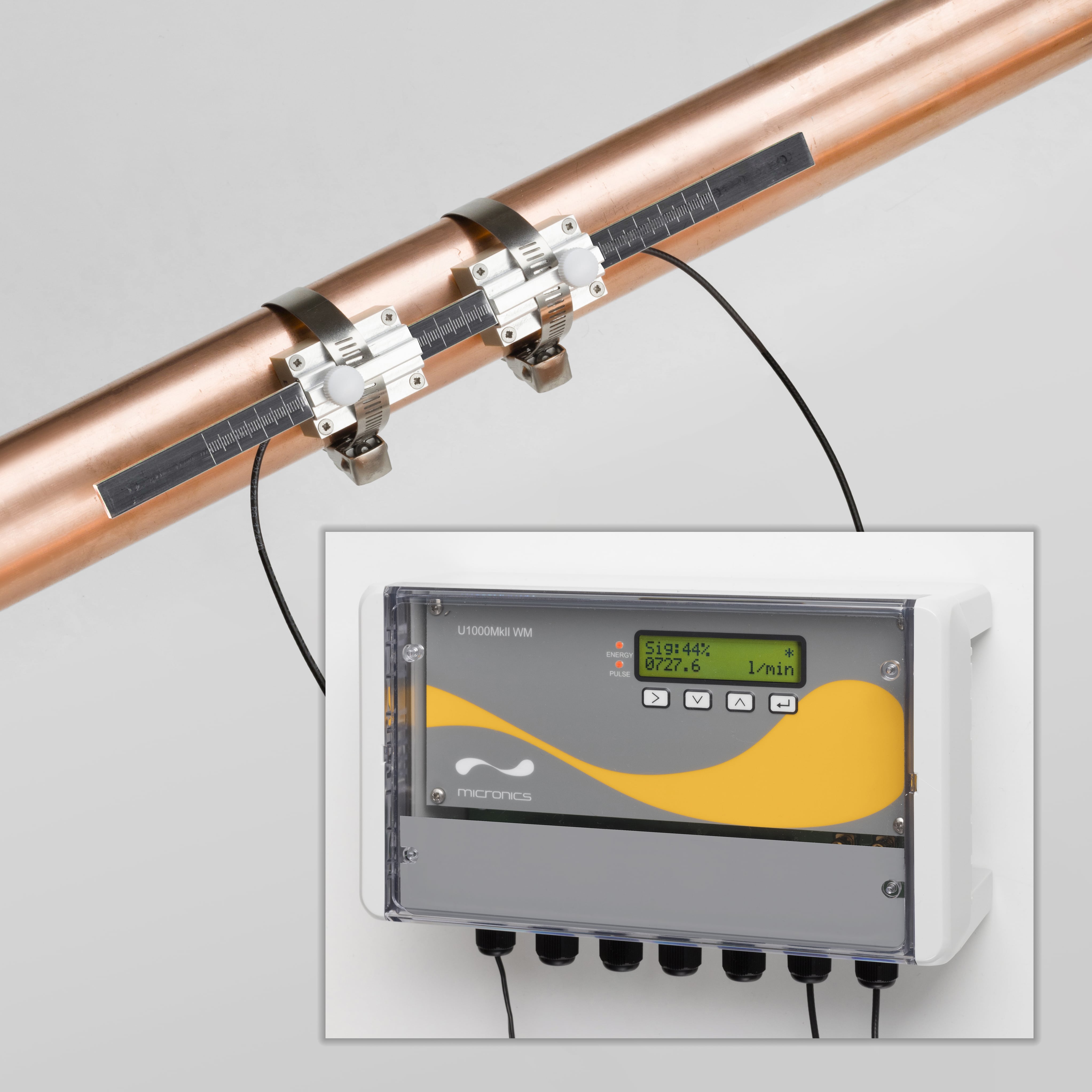 Micronics Ultraflo Fixed Clamp-on Flow Meters U1000MKII-FM-WM débitmètre fixe à pince mural