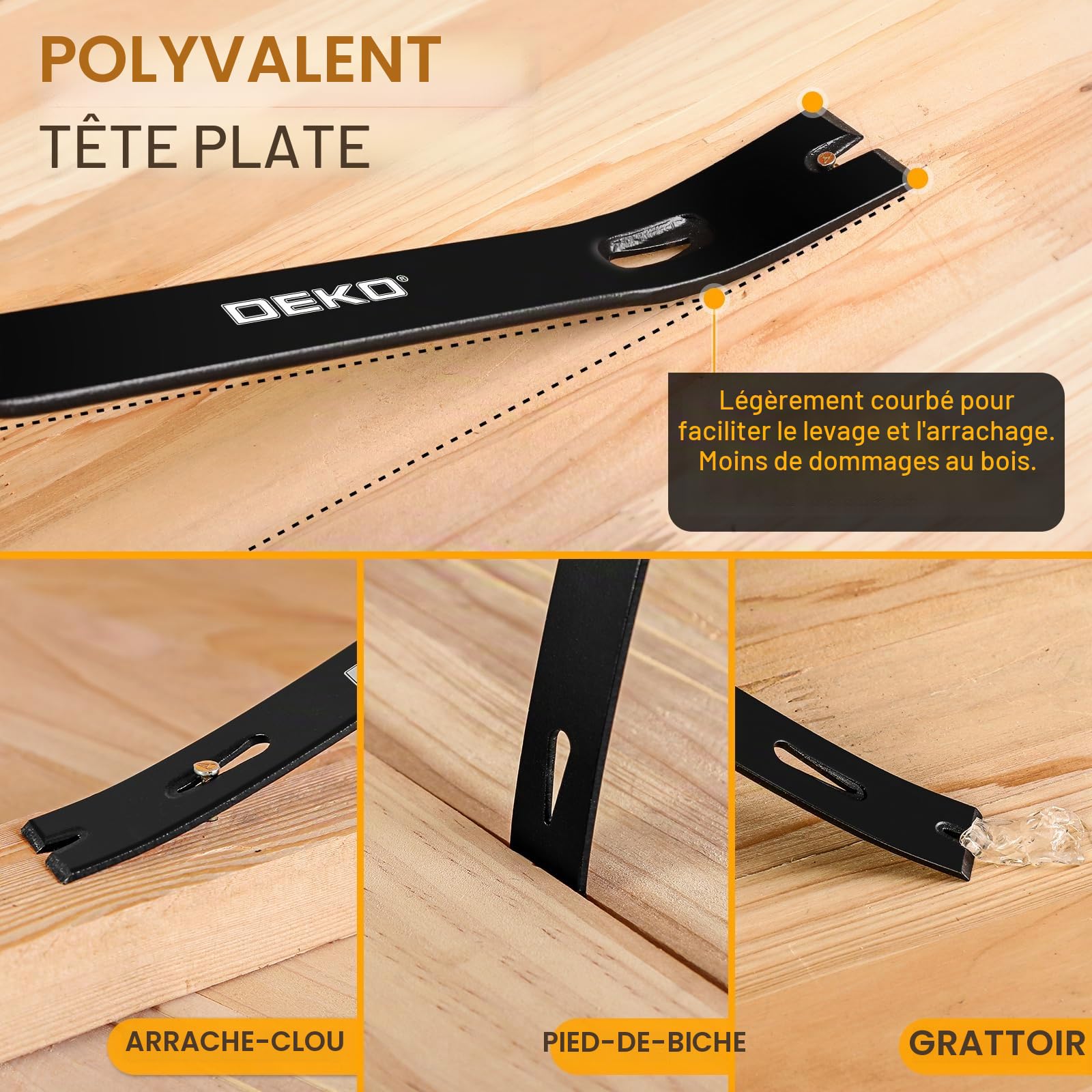 DEKOPRO TOOL KIT Pieds-de-biche Lot de 4 acier