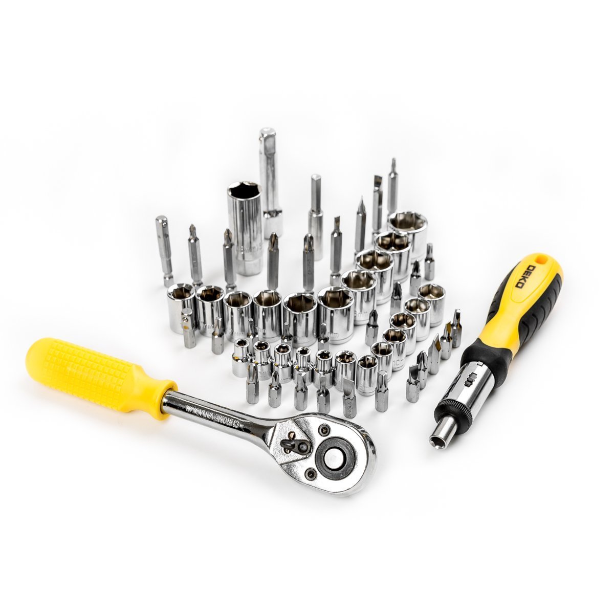 DEKOPRO TOOL KIT coffret à outils 128 pièces pour bricolage avec douilles