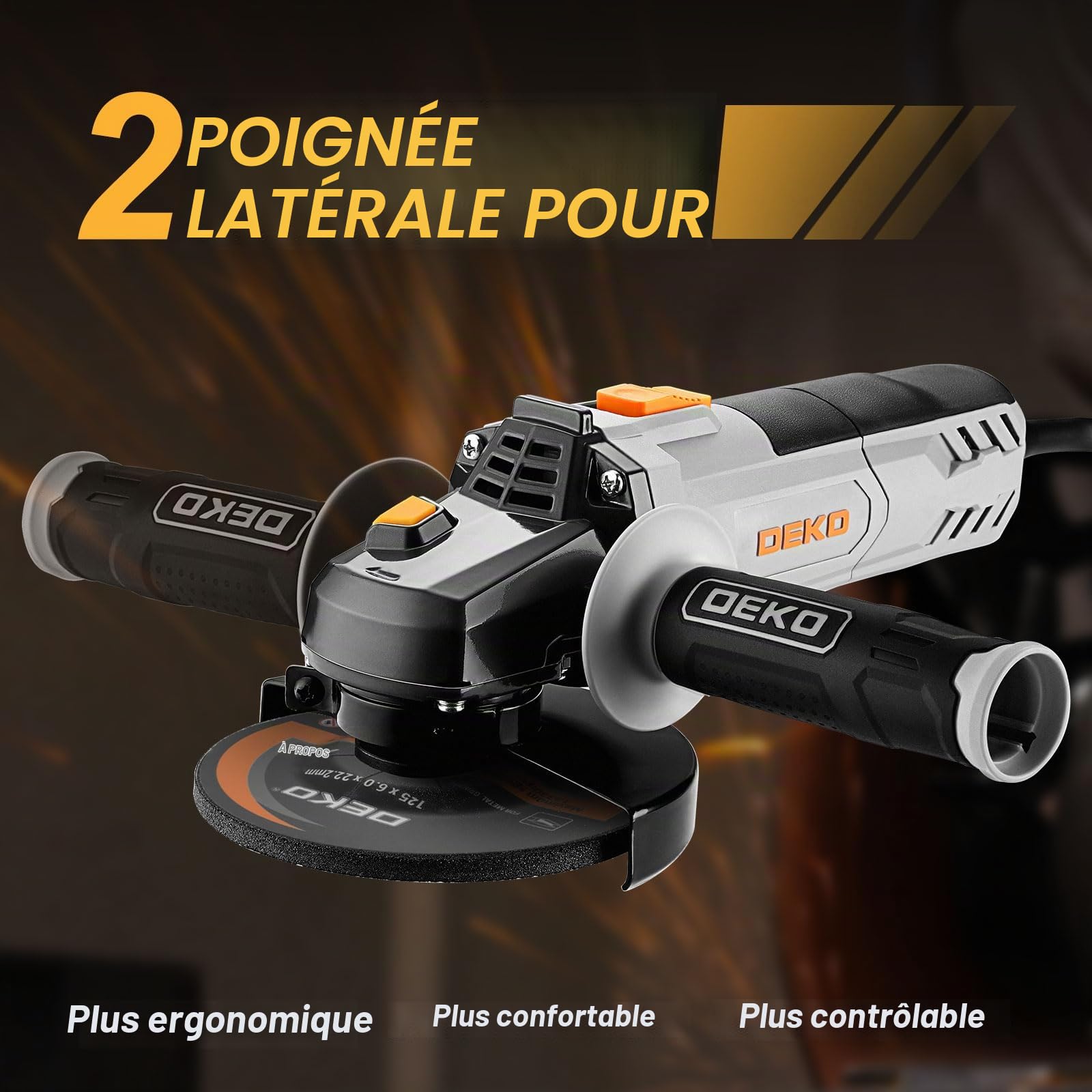 DEKOPRO POWER TOOLS Meuleuse d'angle 900W 125 mm filaire