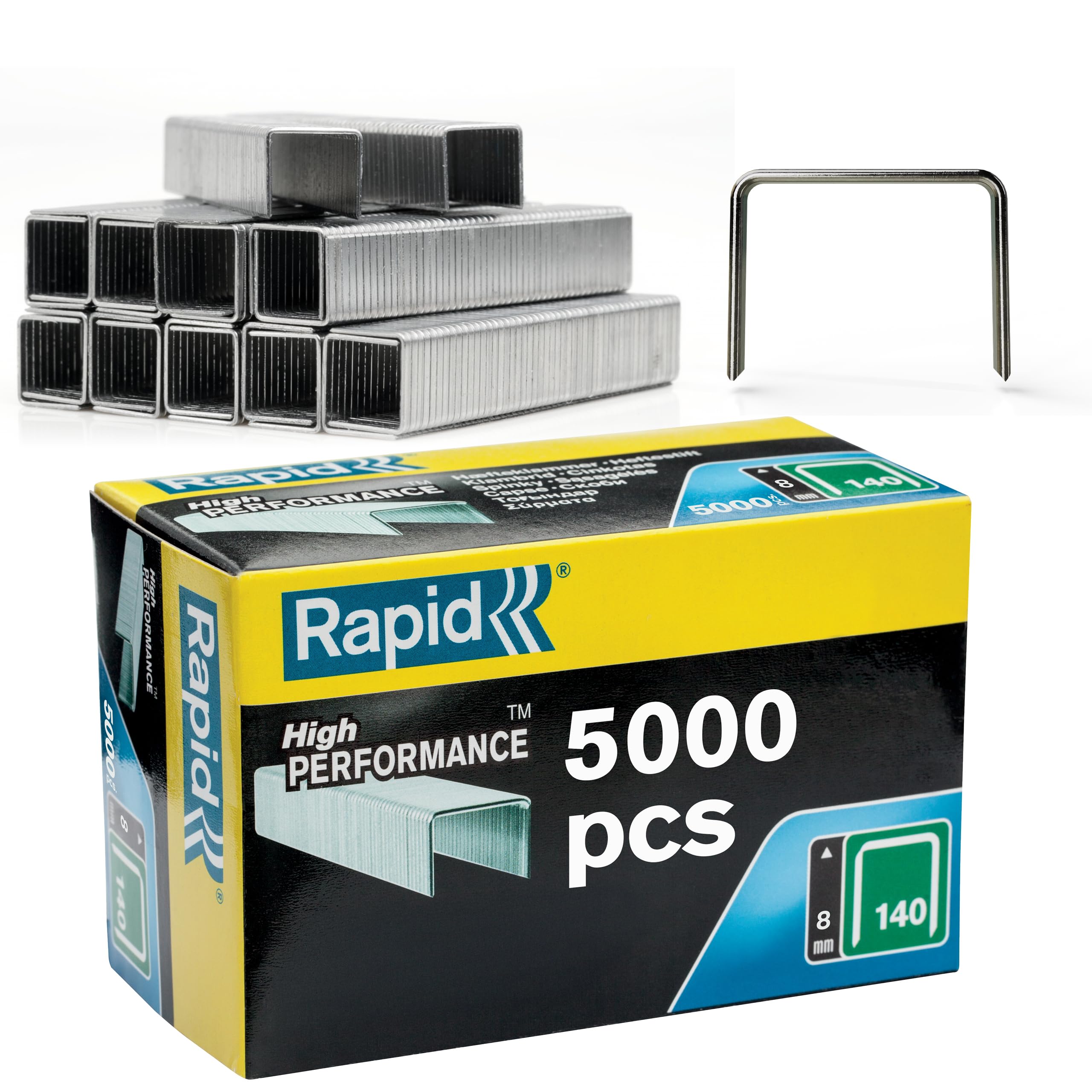 Rapid’os 16 Agrafage n°140 agrafes fil plat 8 mm, 5000 pièces, galvanisées