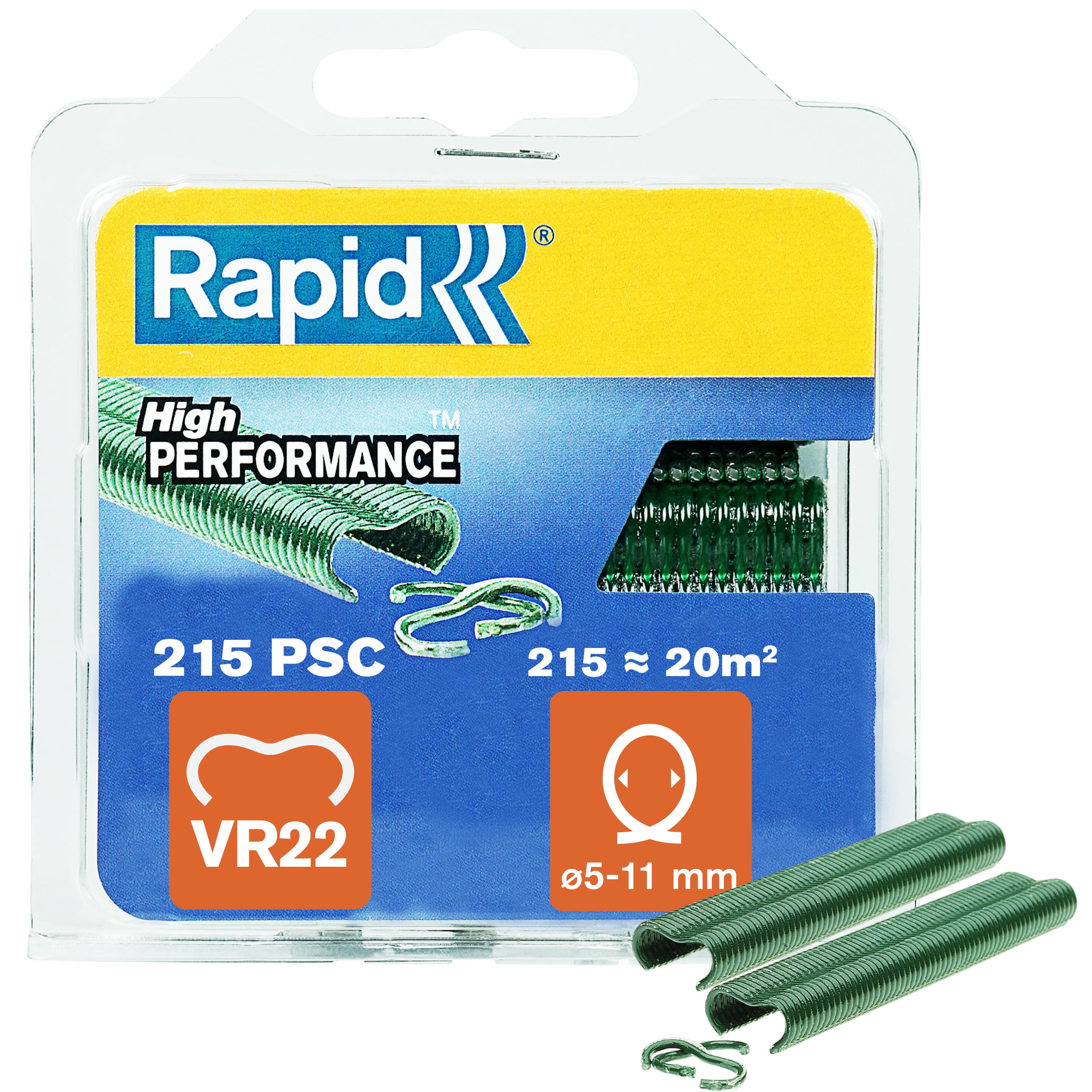 Rapid’os 16 Jardin Rapid VR22 agrafes à grillage vertes 215 pièces galvanisées