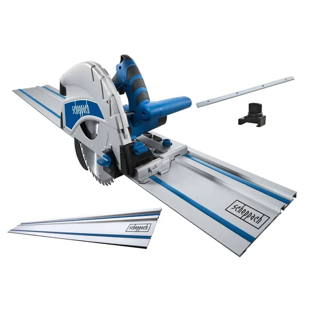 Scheppach PLANA Series PL75 scie plongeante avec rail, set accessoires, 1600 W