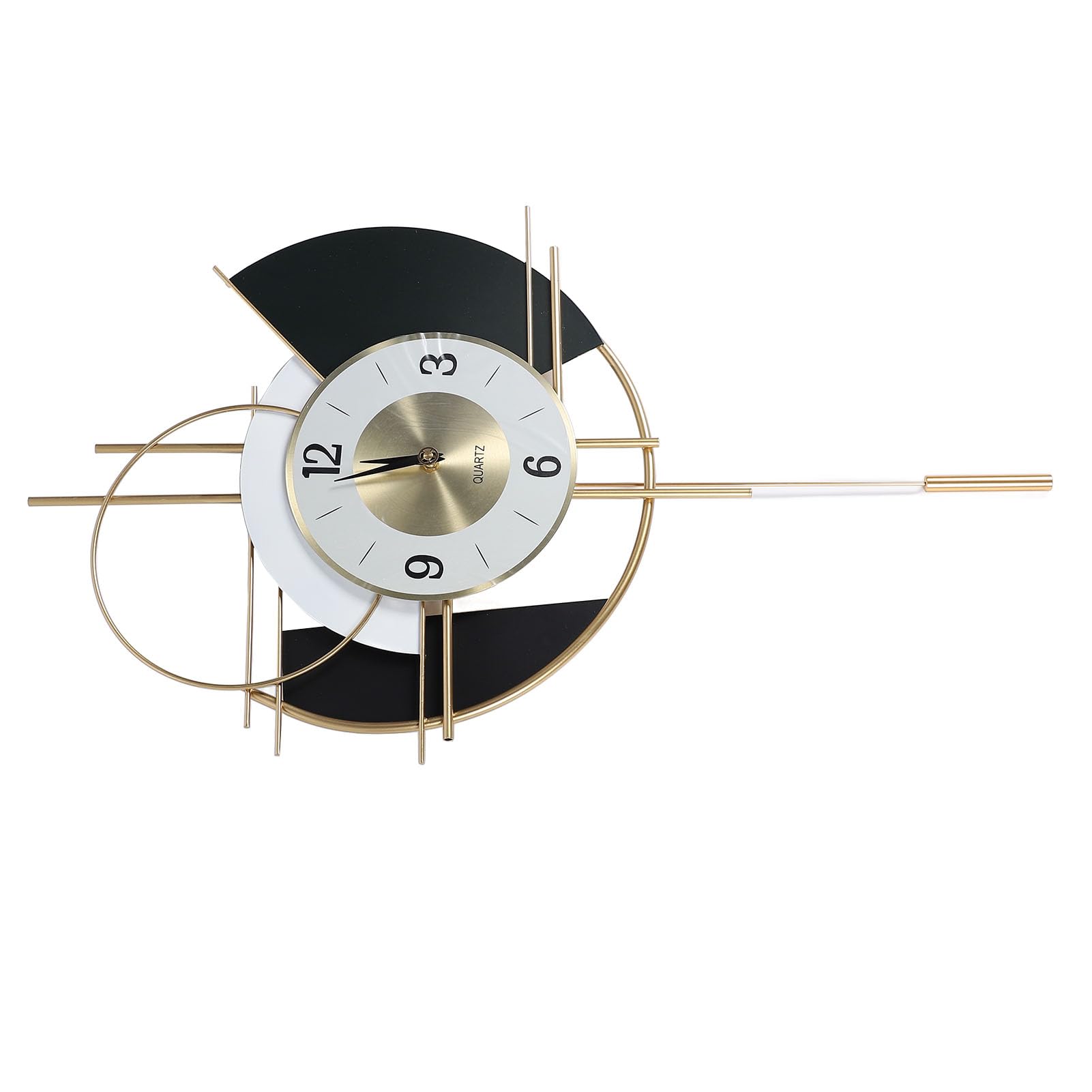 Omabeta Home Décor & Bathroom Décor horloge murale silencieuse noire et or 42,5 cm