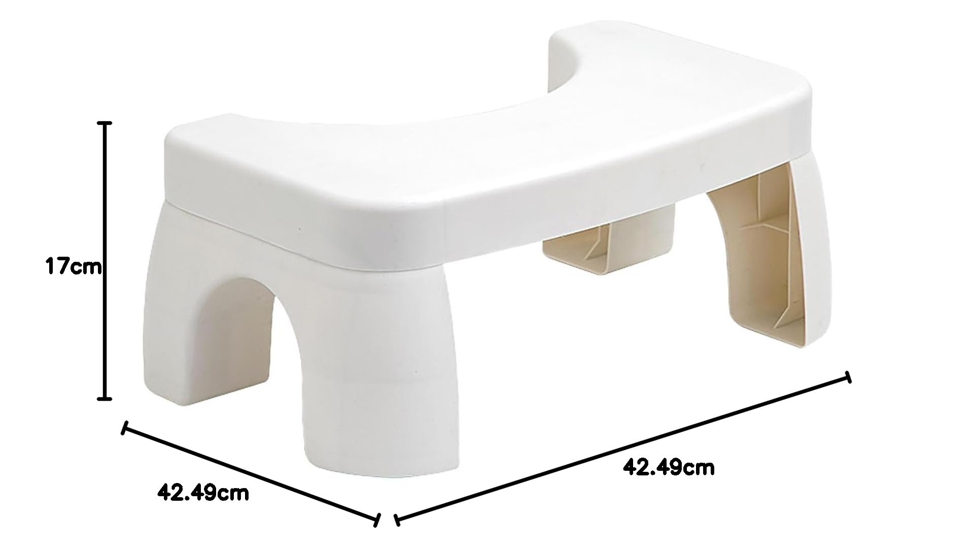 Omabeta Home Décor & Bathroom Décor tabouret de toilette blanc 1 pièce antidérapant