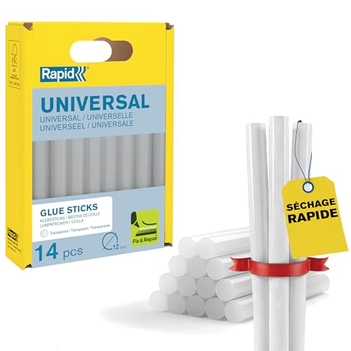 Rapid’os 16 Collage bâtons de colle transparente Ø 12 mm, 14 pièces