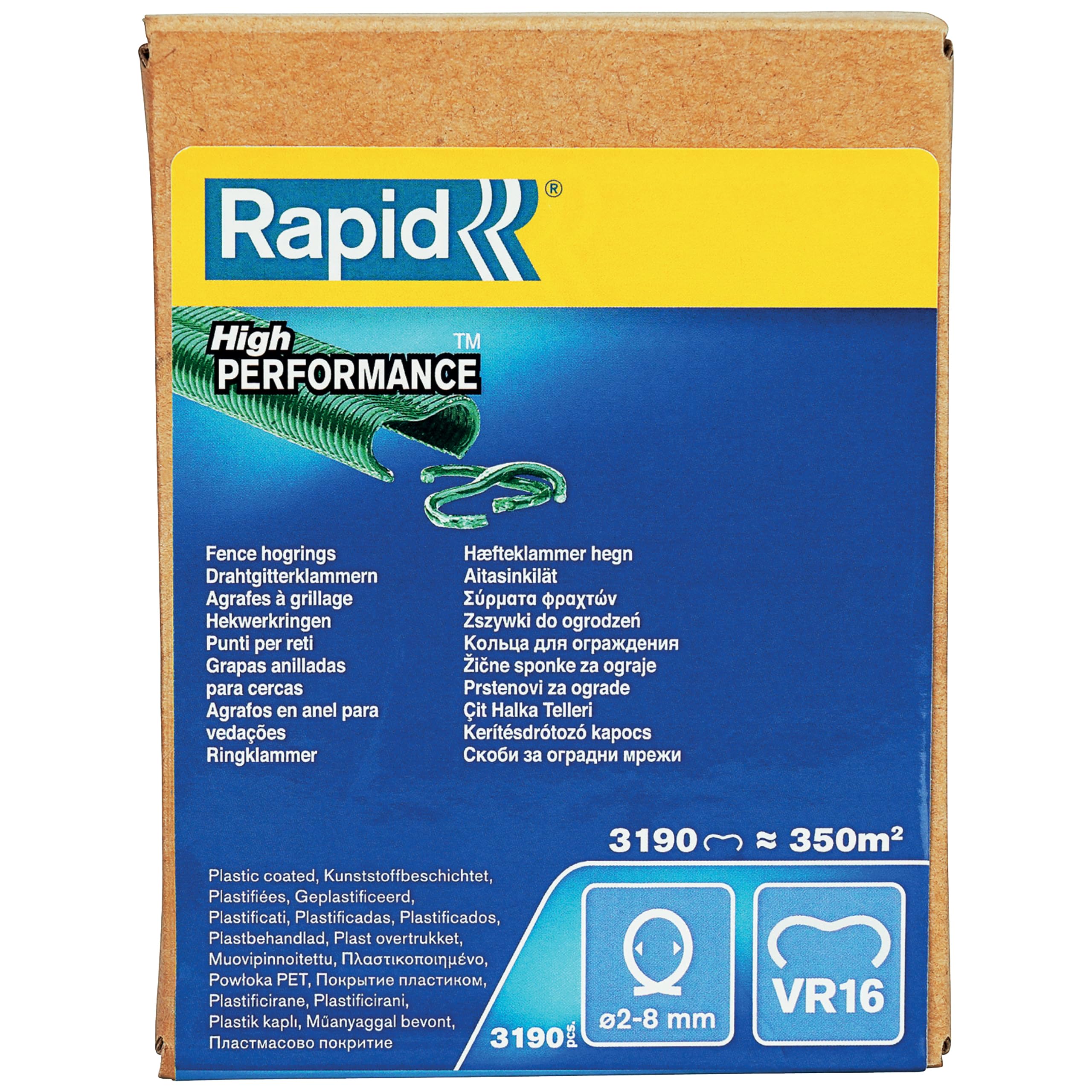 Rapid’os 16 Jardin VR16 agrafes à grillage galvanisées, 400 pièces