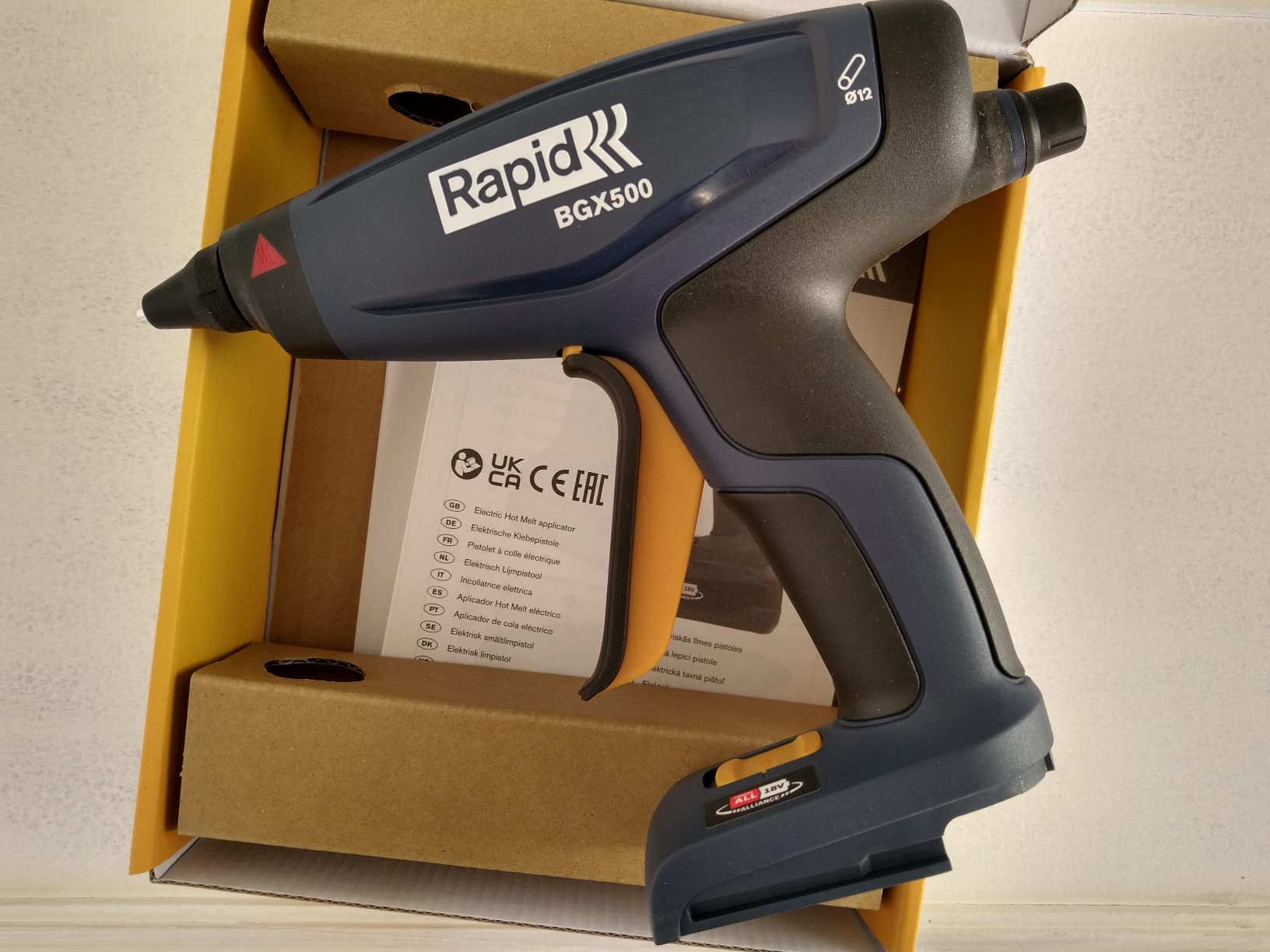 Rapid Collage BGX500 pistolet à colle sans fil 18 V sans batterie ni chargeur