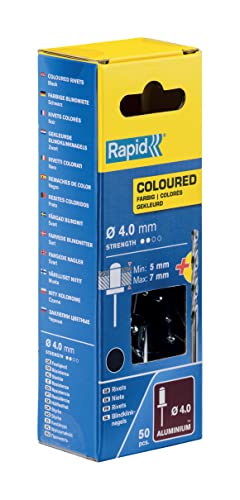 Rapid’os 16 Rivetage rivets aveugles noirs 4 × 10 mm 50 pièces aluminium