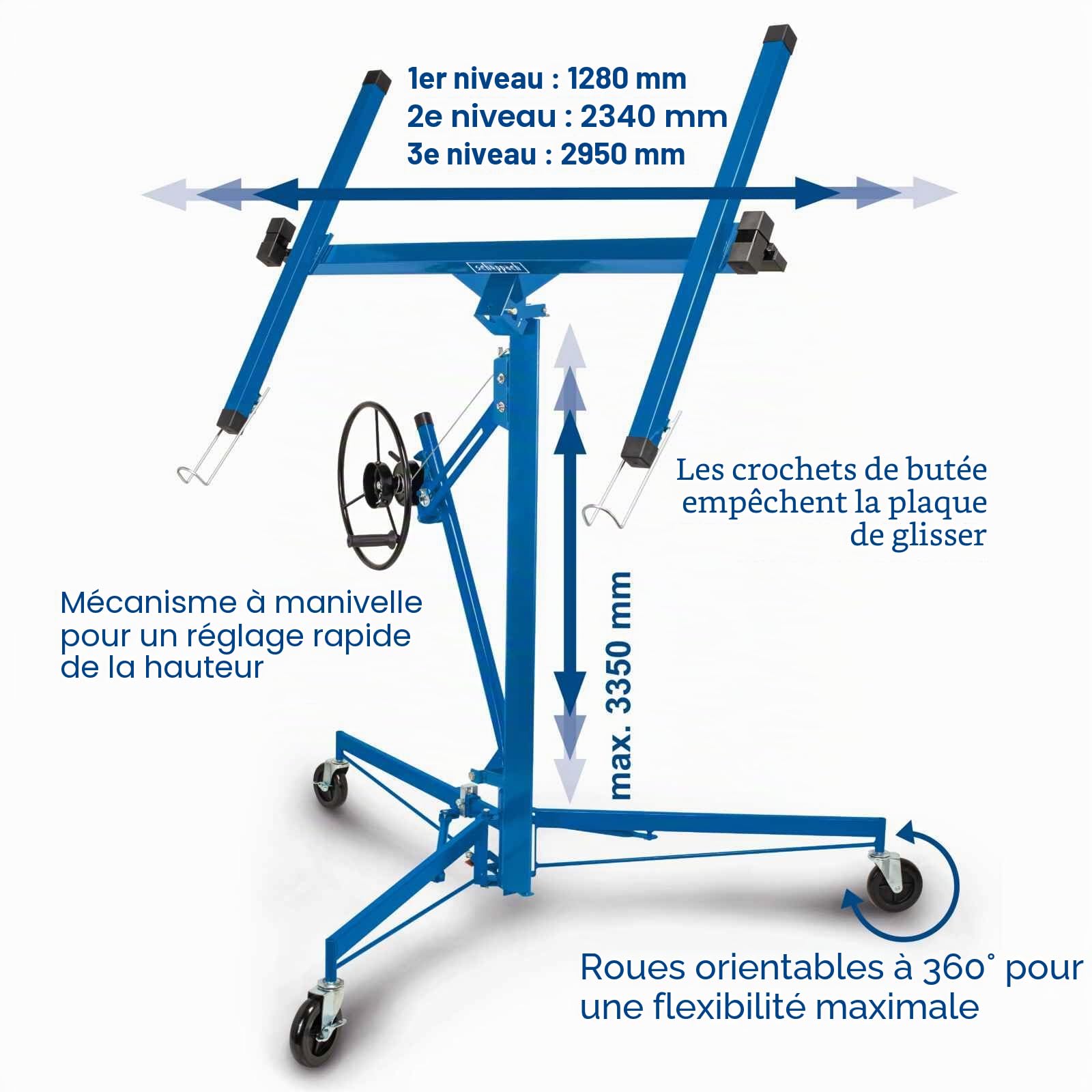 Scheppach HA Series TBL335 lève-plaques XXL 68 kg inclinable