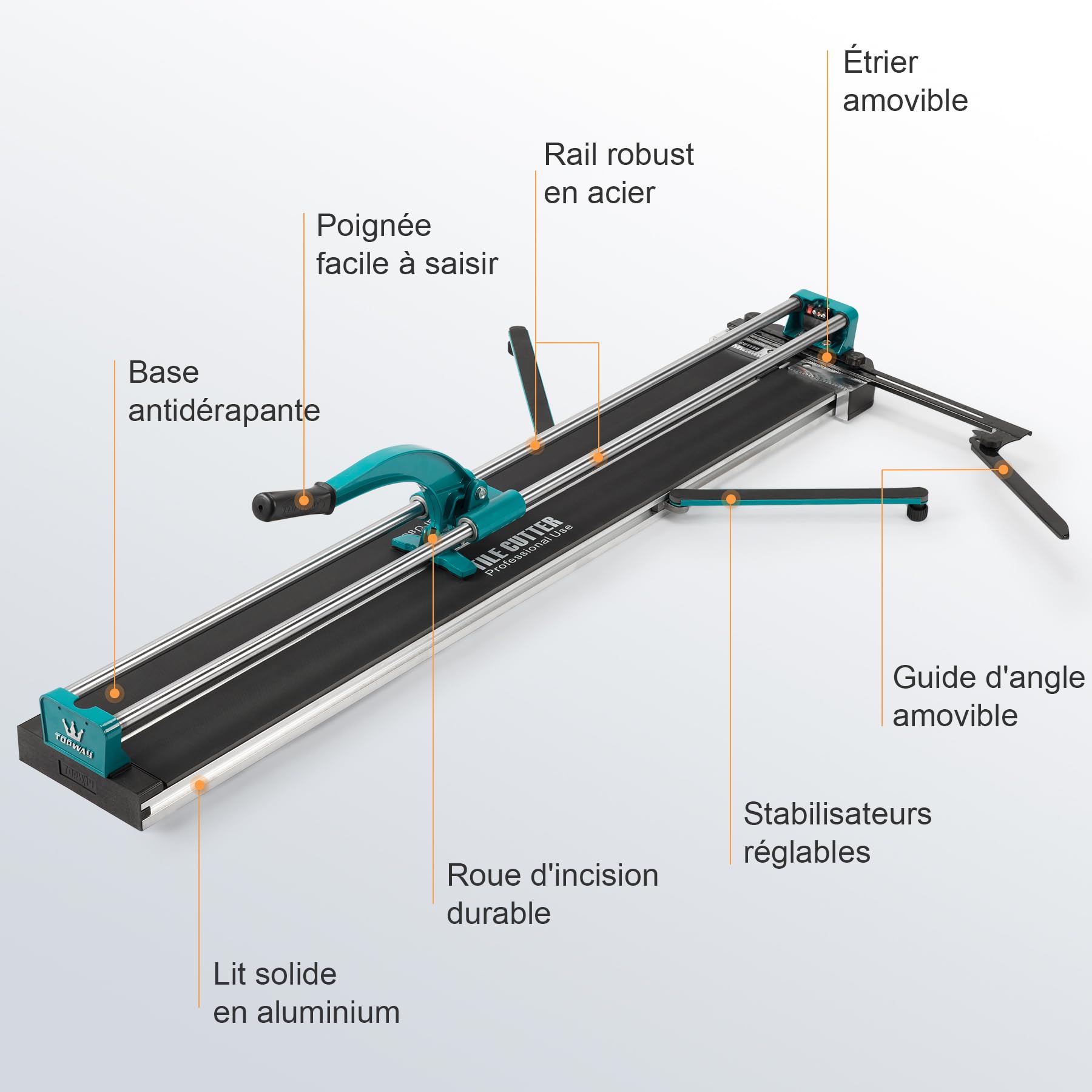 ZELCAN Tile Cutter coupe-carreaux manuel 120 cm avec guide laser