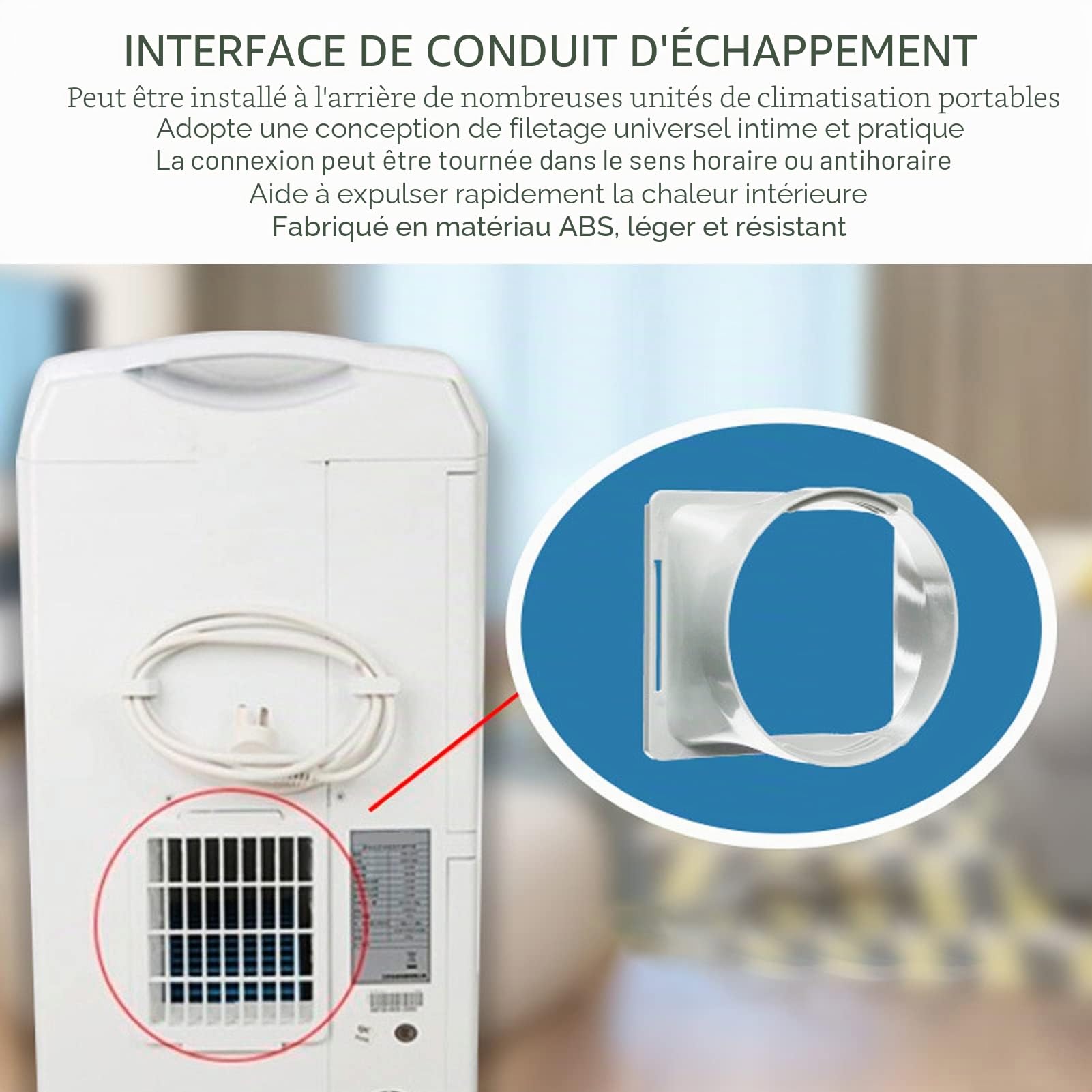 Omabeta Kitchen Appliances coupleur de tuyau climatiseur 5,9 pouces ABS