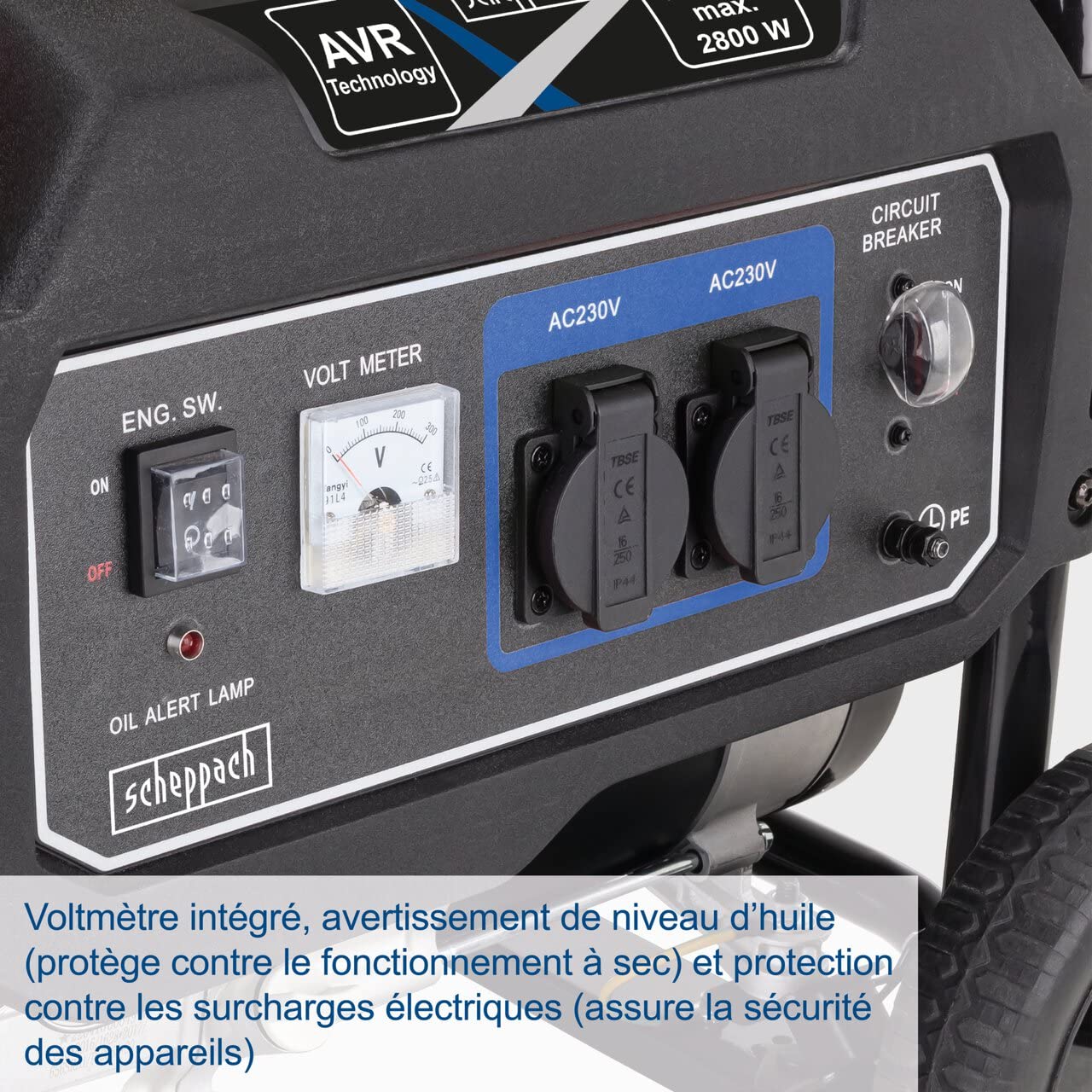 Scheppach ST Series SG3200x générateur de courant 2 800 W, moteur 6 CV