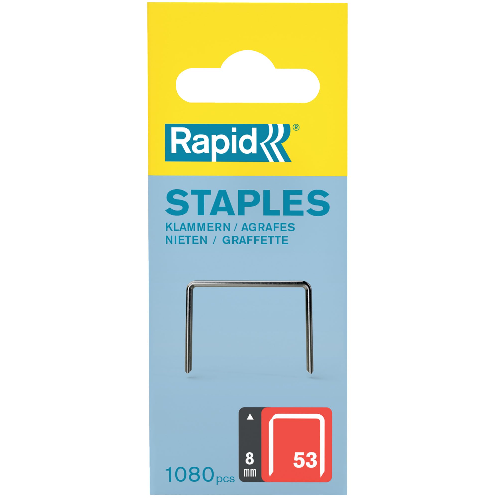 Rapid’os 16 Agrafage Agrafes n° 53 de 8 mm, 1 080 pièces galvanisées