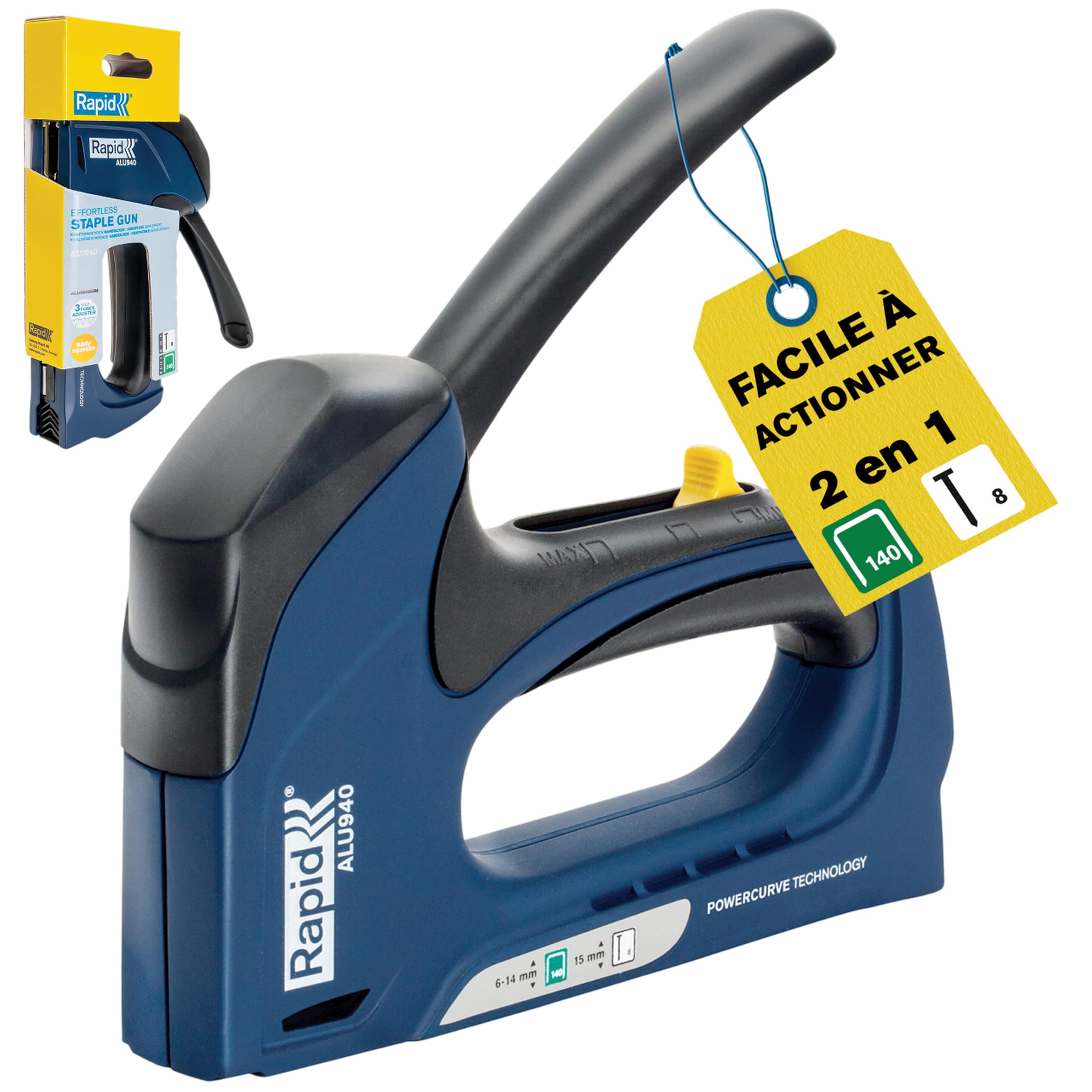 Rapid’os 16 Agrafage ALU953 agrafeuse manuelle tissus, agrafes n°53