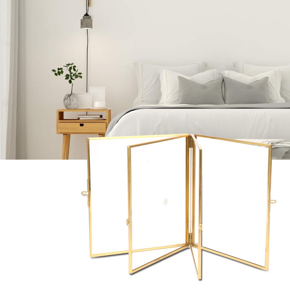 Omabeta Home Décor & Bathroom Décor Cadre photo pliable double face 14 × 16 cm en cuivre