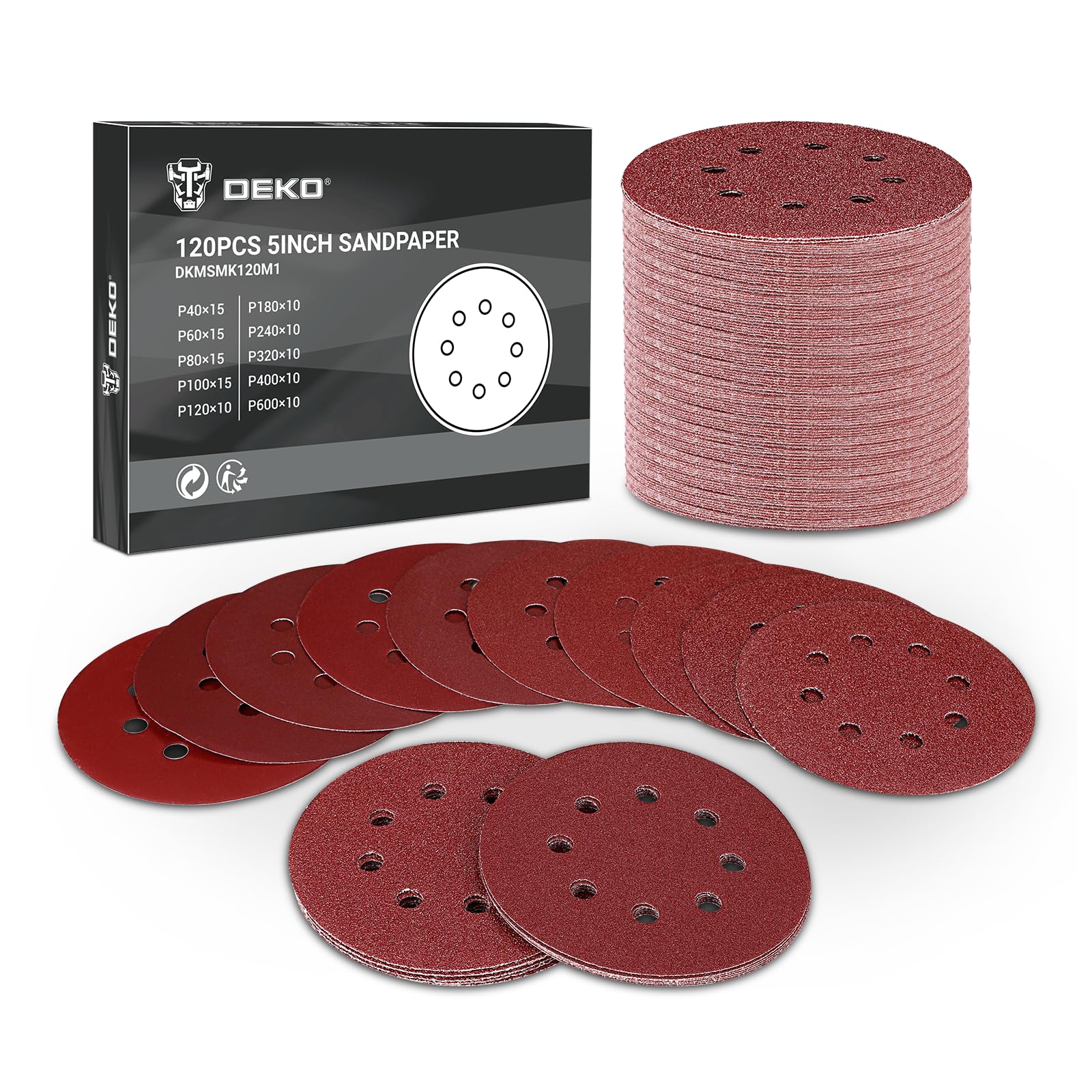 DEKOPRO POWER TOOLS papier abrasif triangulaire 50 pièces grains 40 à 240