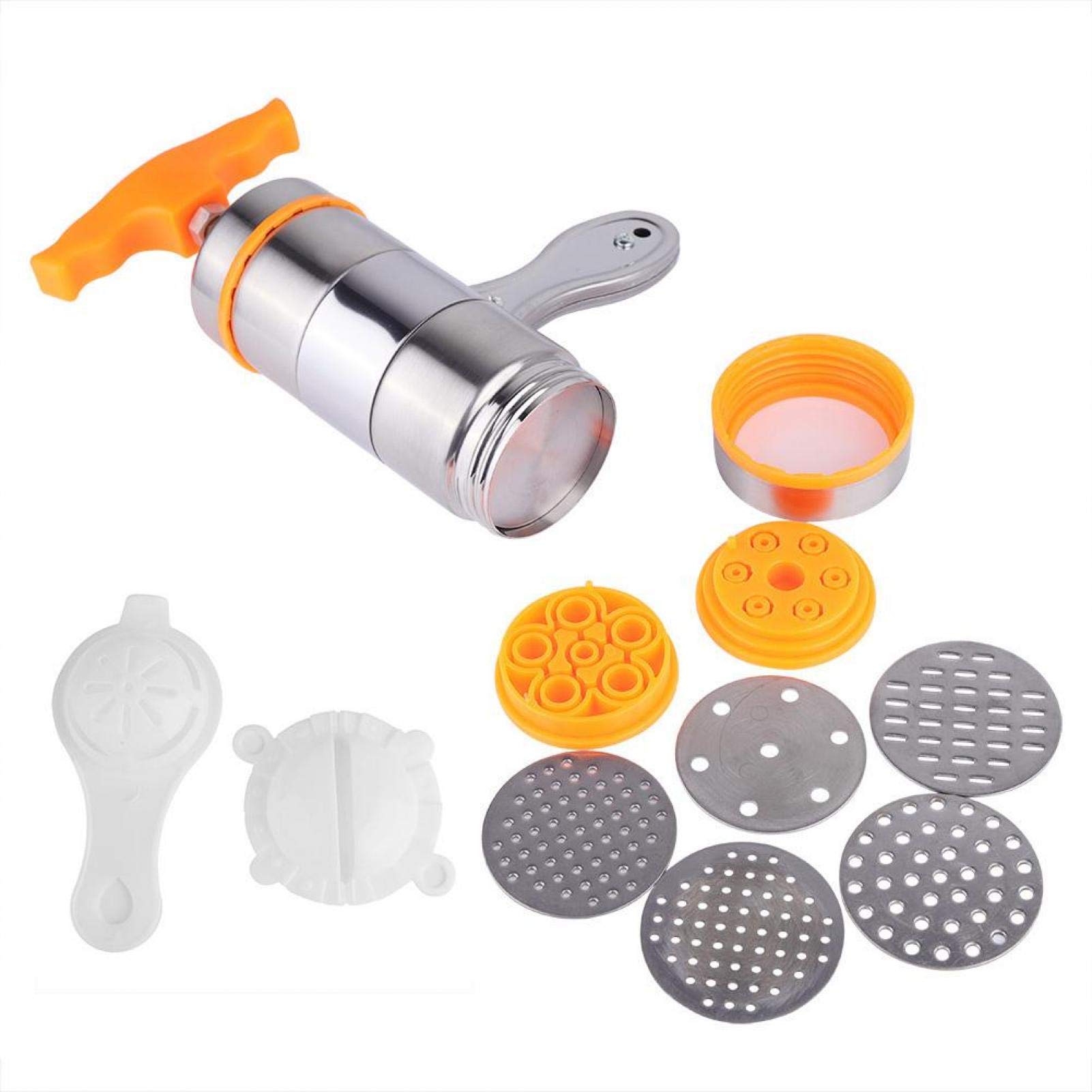 Omabeta Kitchen Utensils & Cooking Tools presse à pâtes manuelle orange 7 moules inox