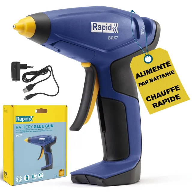 Rapid’os 16 Collage BGX7 pistolet à colle sans fil 7 mm Blister, boîte FSC