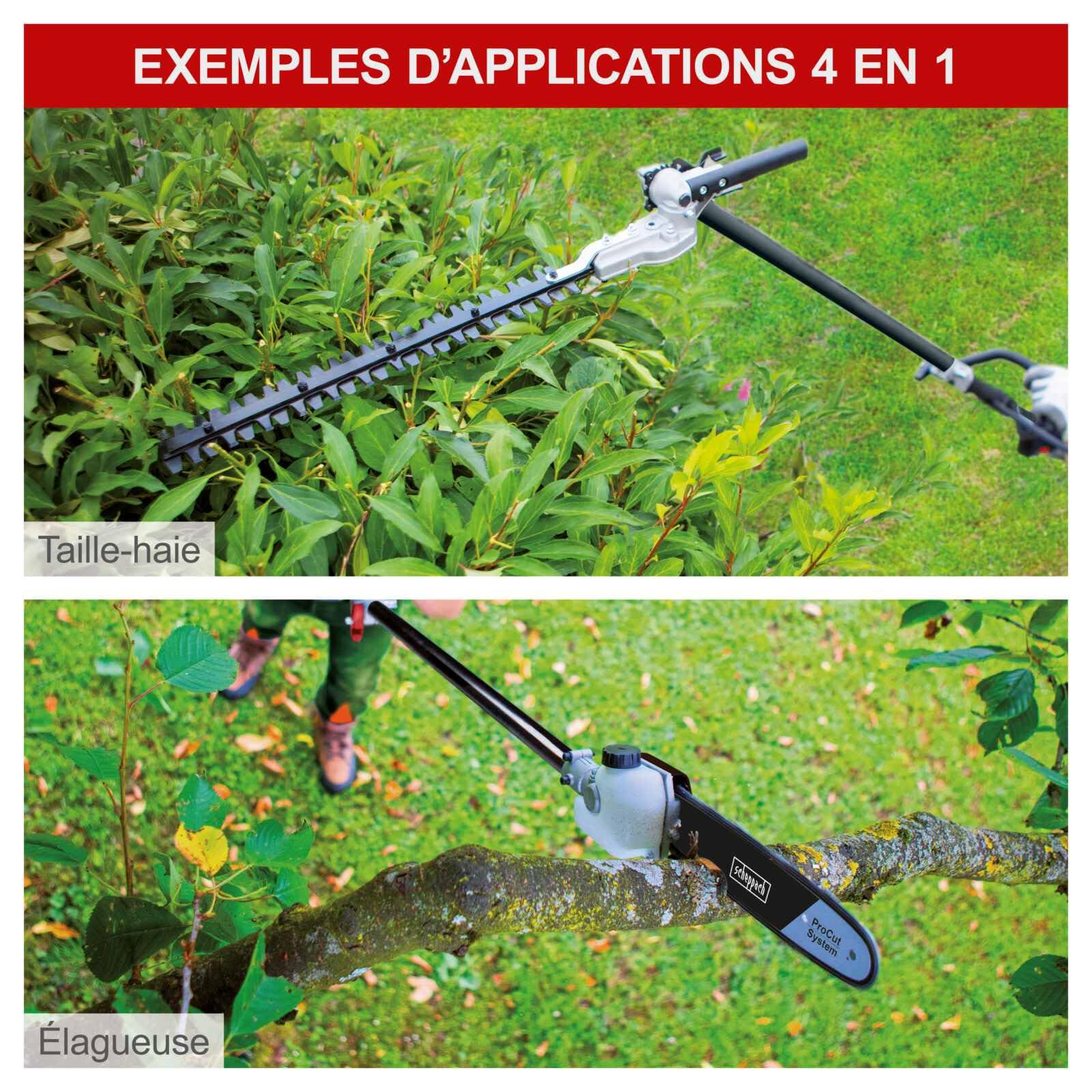 Scheppach TKG Series MFH5300-4BP débroussailleuse thermique 4 en 1 à dos