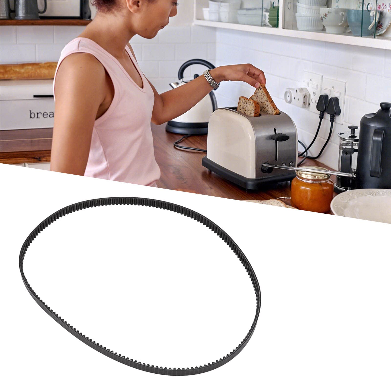 Omabeta Kitchen Appliances courroie machine à pain 175 dents 520 mm × 7 mm en caoutchouc