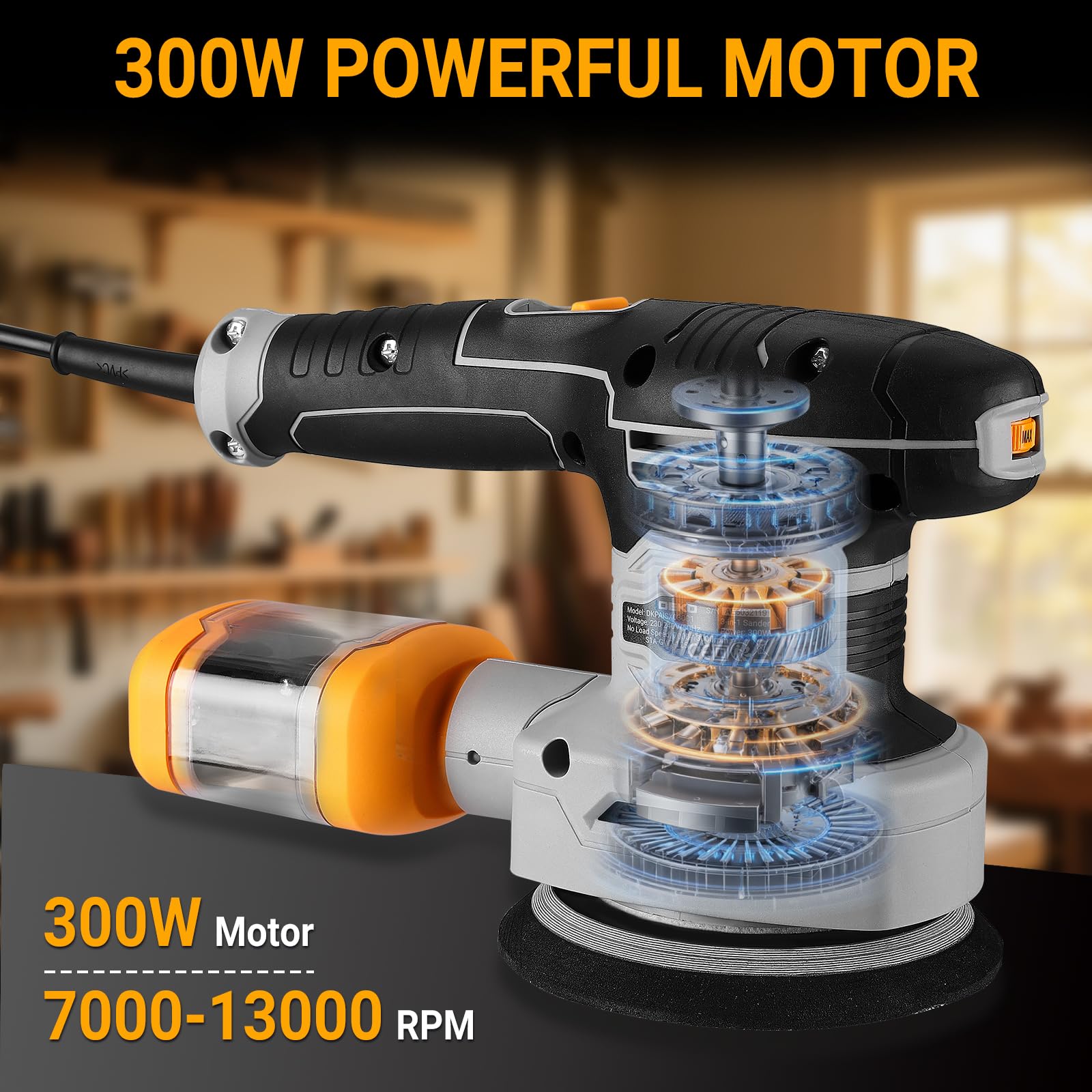 DEKOPRO POWER TOOLS ponceuse multifonction 300 W 6 vitesses