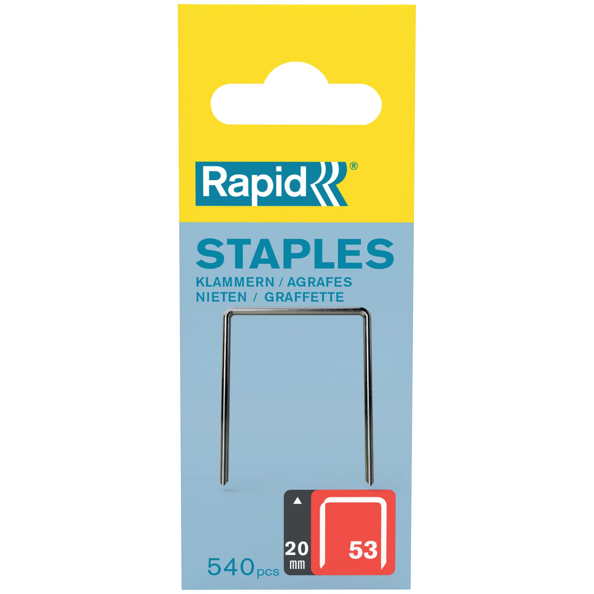 Rapid Agrafage n°53 agrafes 20 mm, 540 pièces galvanisées