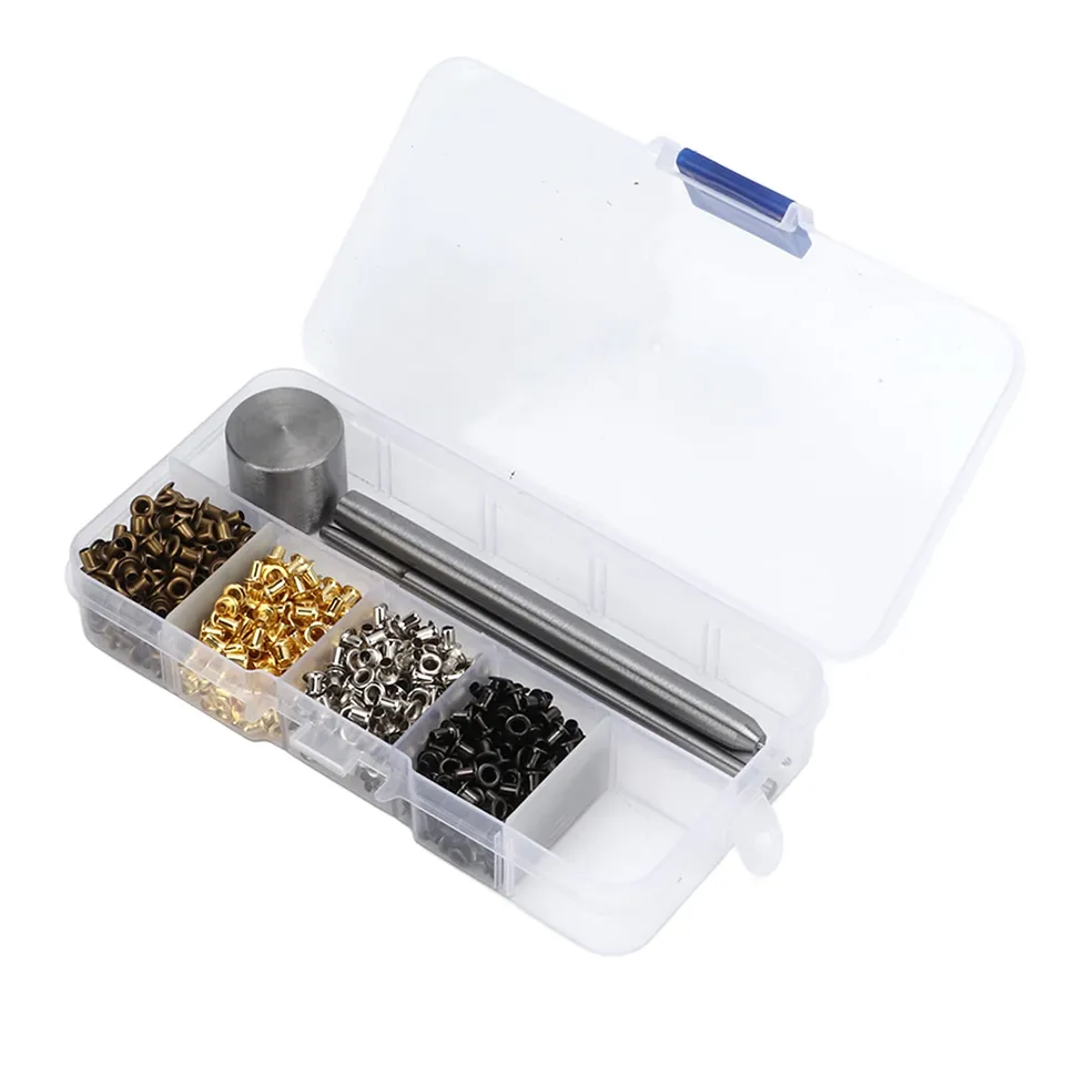 Omabeta Fasteners, Screws & Springs Œillets 2 mm, kit de 200 avec outils de pose