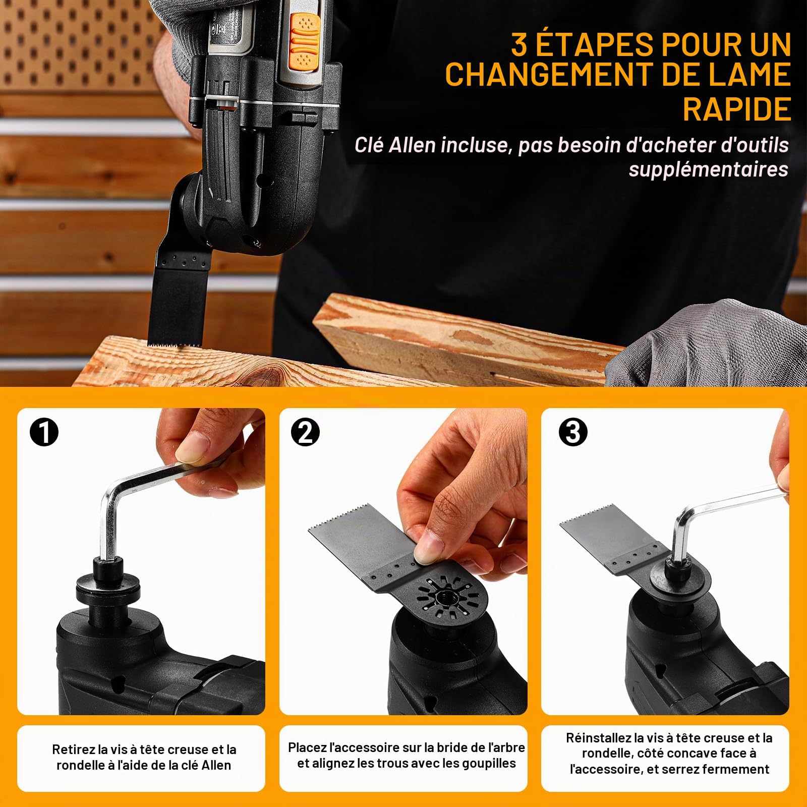 DEKOPRO POWER TOOLS outil multifonction oscillant 300 W filaire