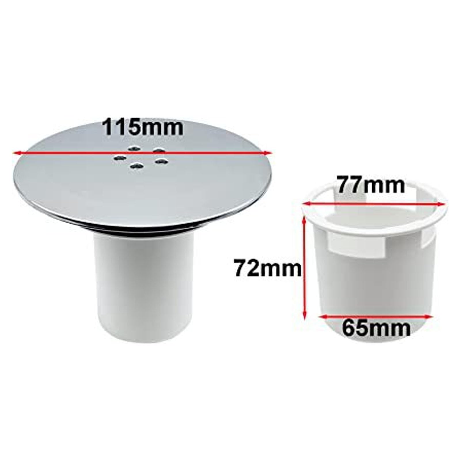 Omabeta Home Décor & Bathroom Décor couvercle de bonde de douche chromé 90 mm