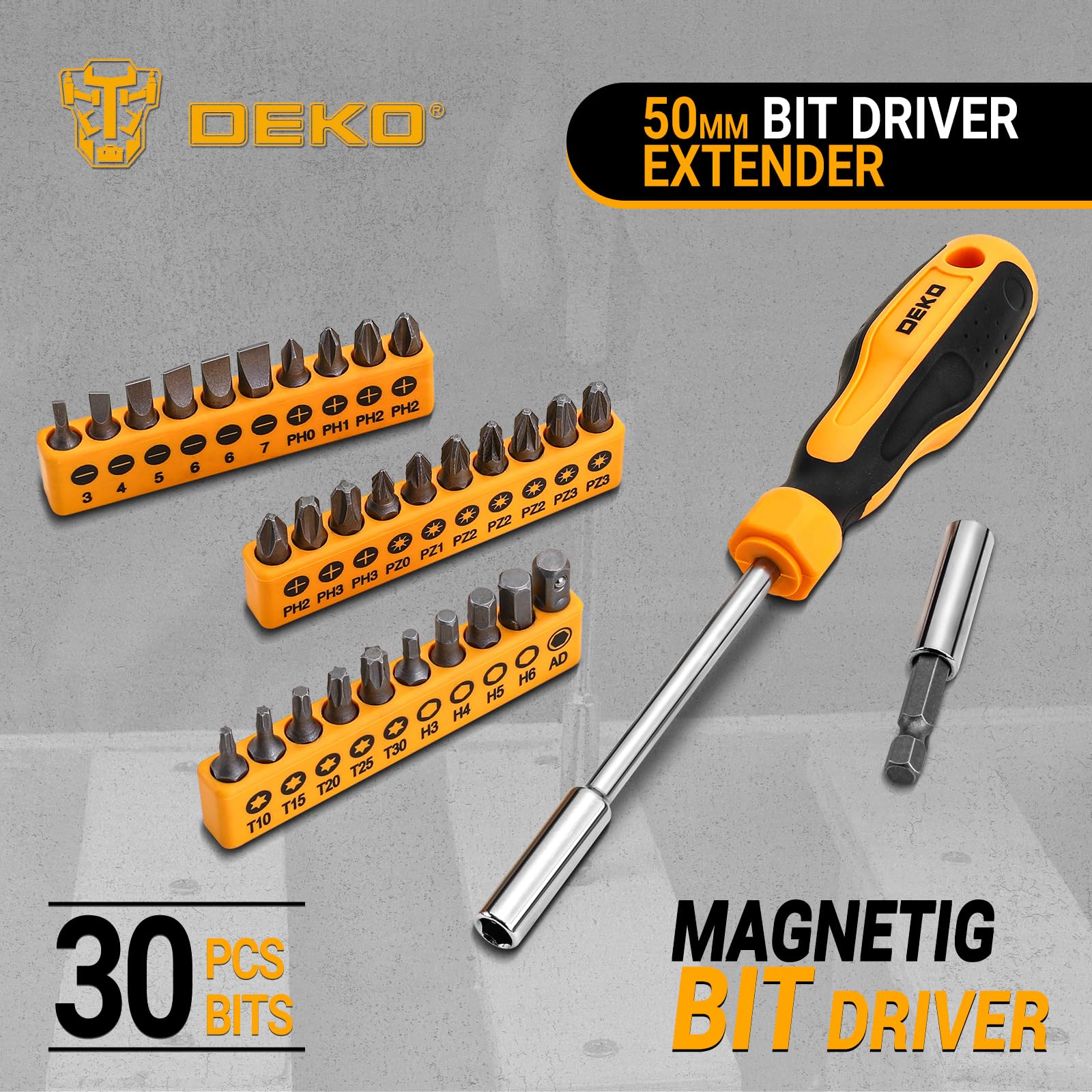 DEKOPRO TOOL KIT boîte à outils 62 pièces, jaune
