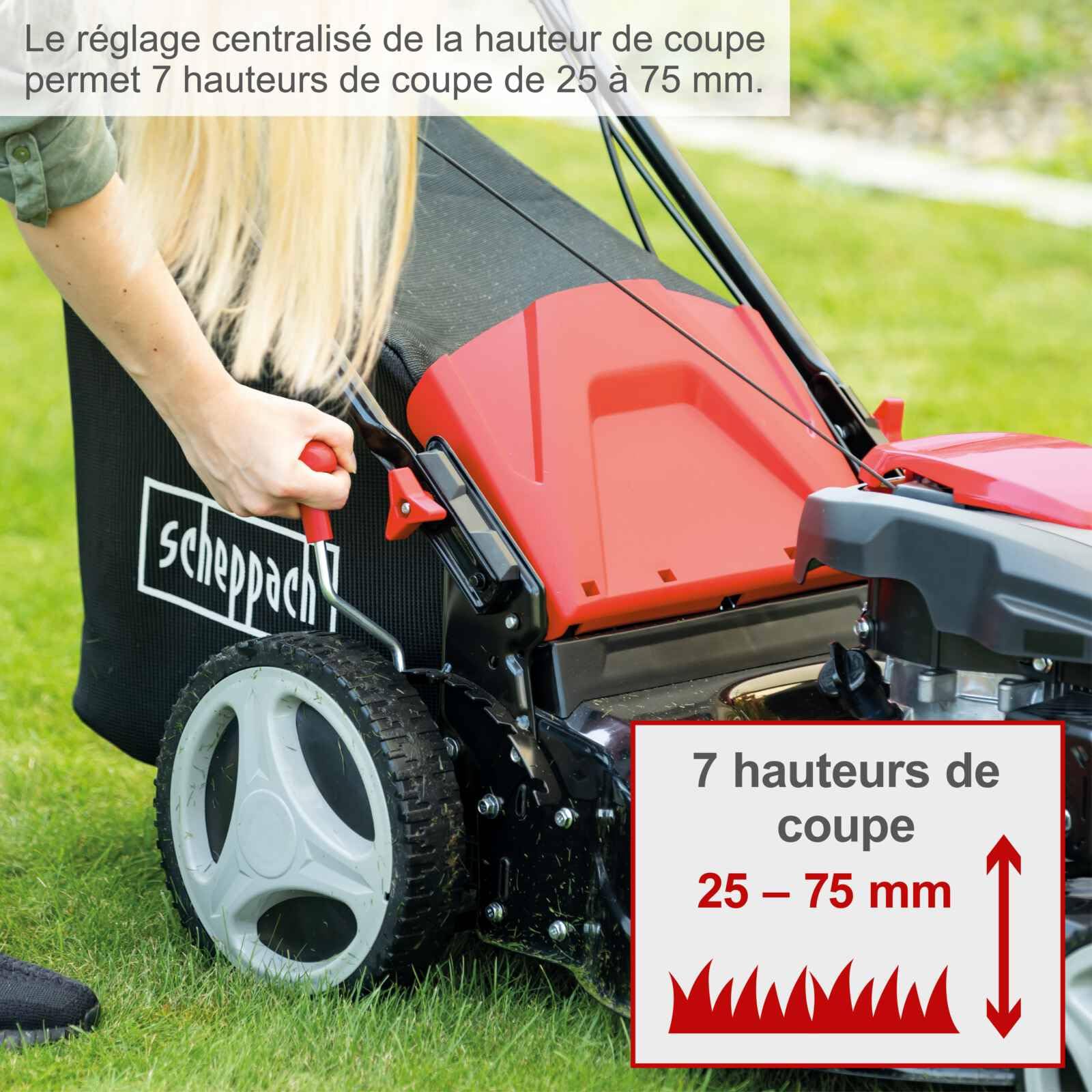 Scheppach KG Series MS173-51 tondeuse thermique 51 cm solo, moteur 173 cm³