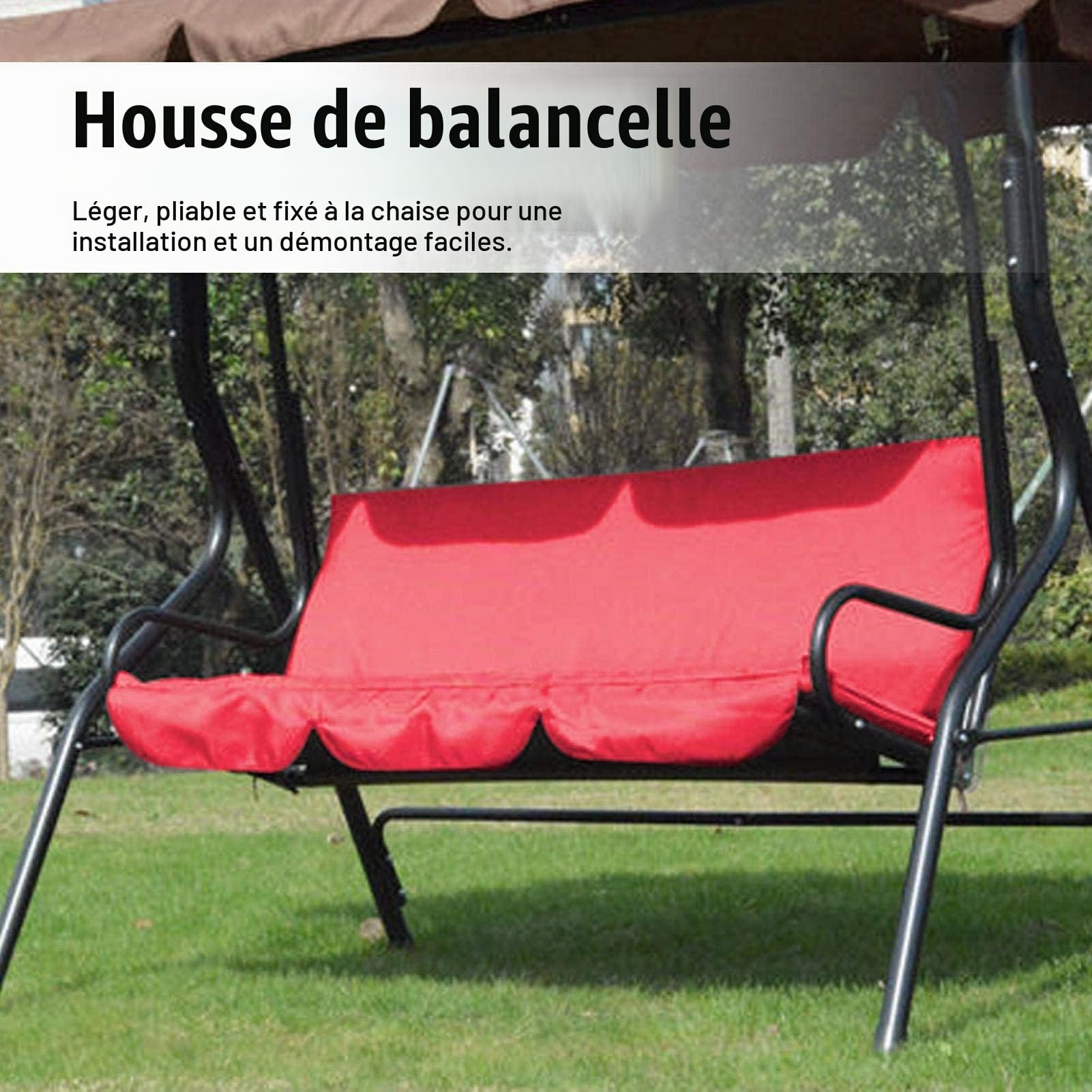 Omabeta Garden Machinery & Agricultural Equipment housse balançoire 3 places rouge, imperméable