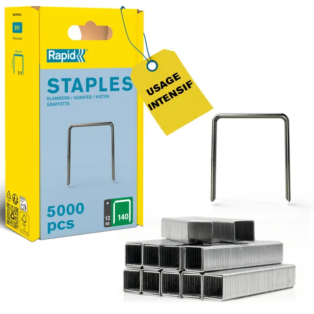 Rapid’os 16 Agrafage 140 agrafes fil plat 12 mm 5000 pièces