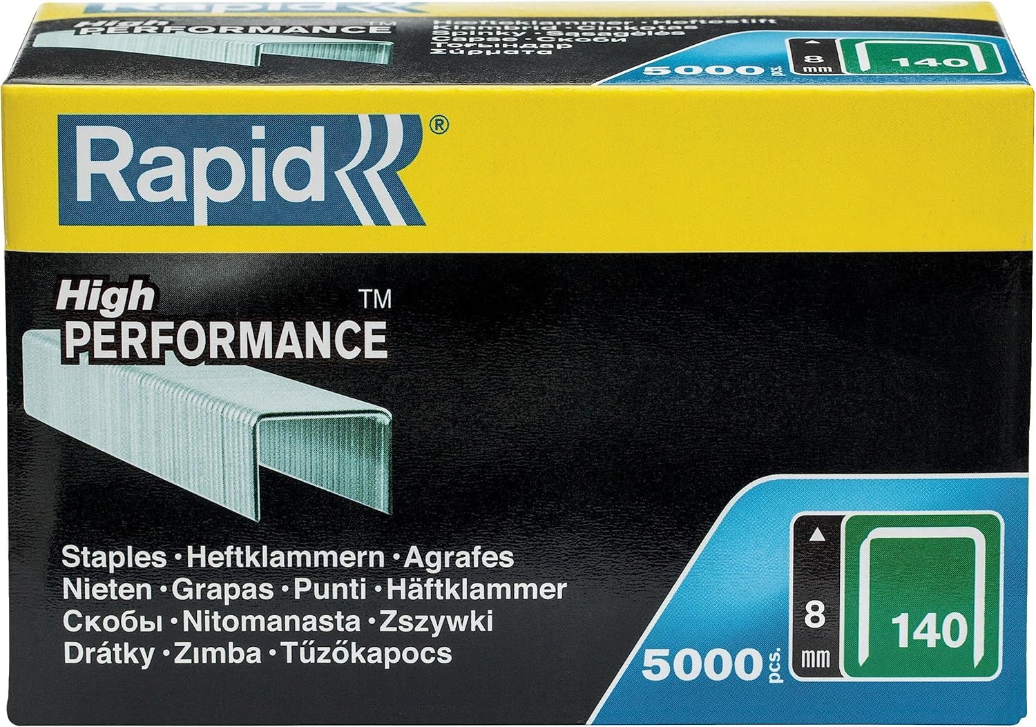 Rapid’os 16 Agrafage n°140 agrafes fil plat 8 mm, 5000 pièces, galvanisées