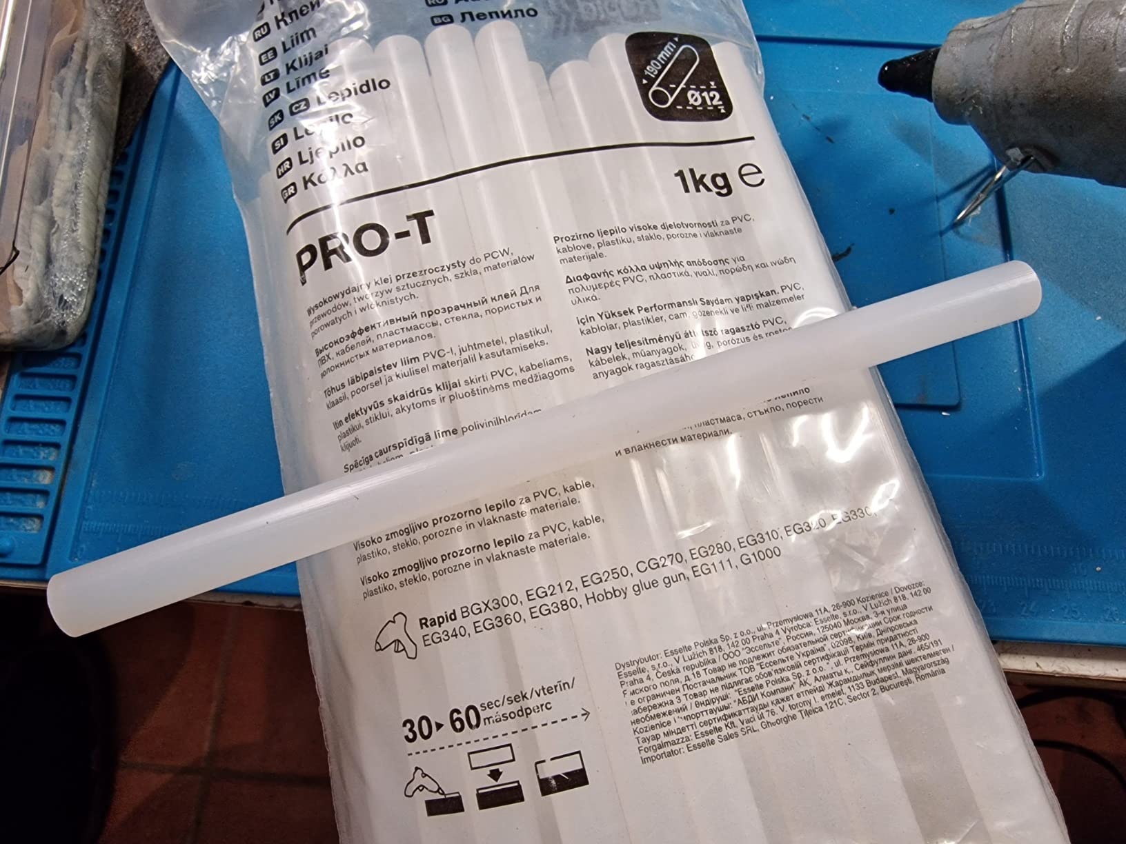 Rapid’os 16 Collage PRO-T bâtons de colle transparents 1 kg, Ø 12 mm