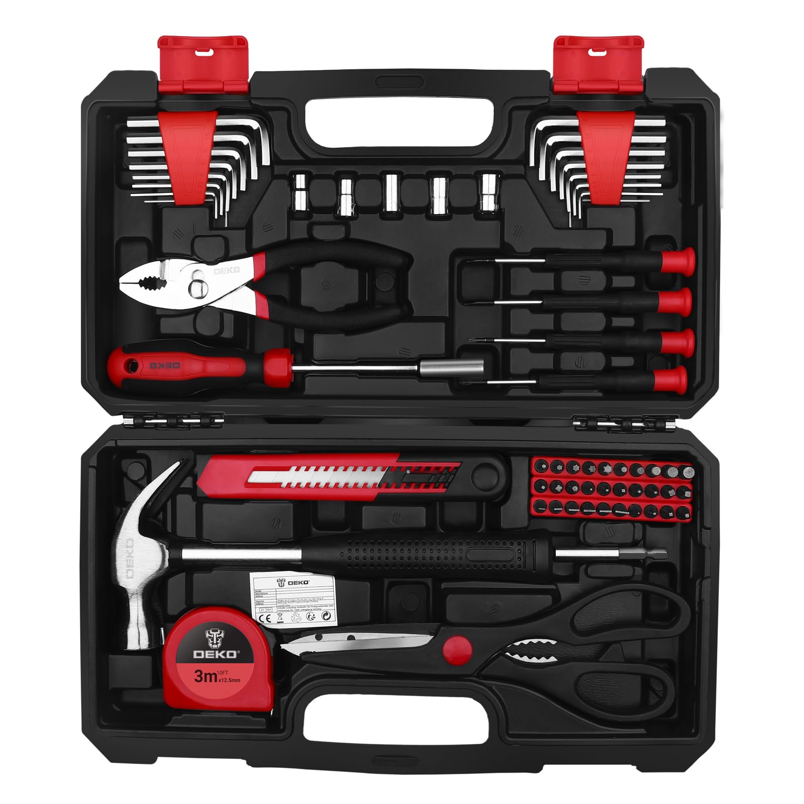 DEKOPRO TOOL KIT TZ62 coffret à outils 62 pièces rouge