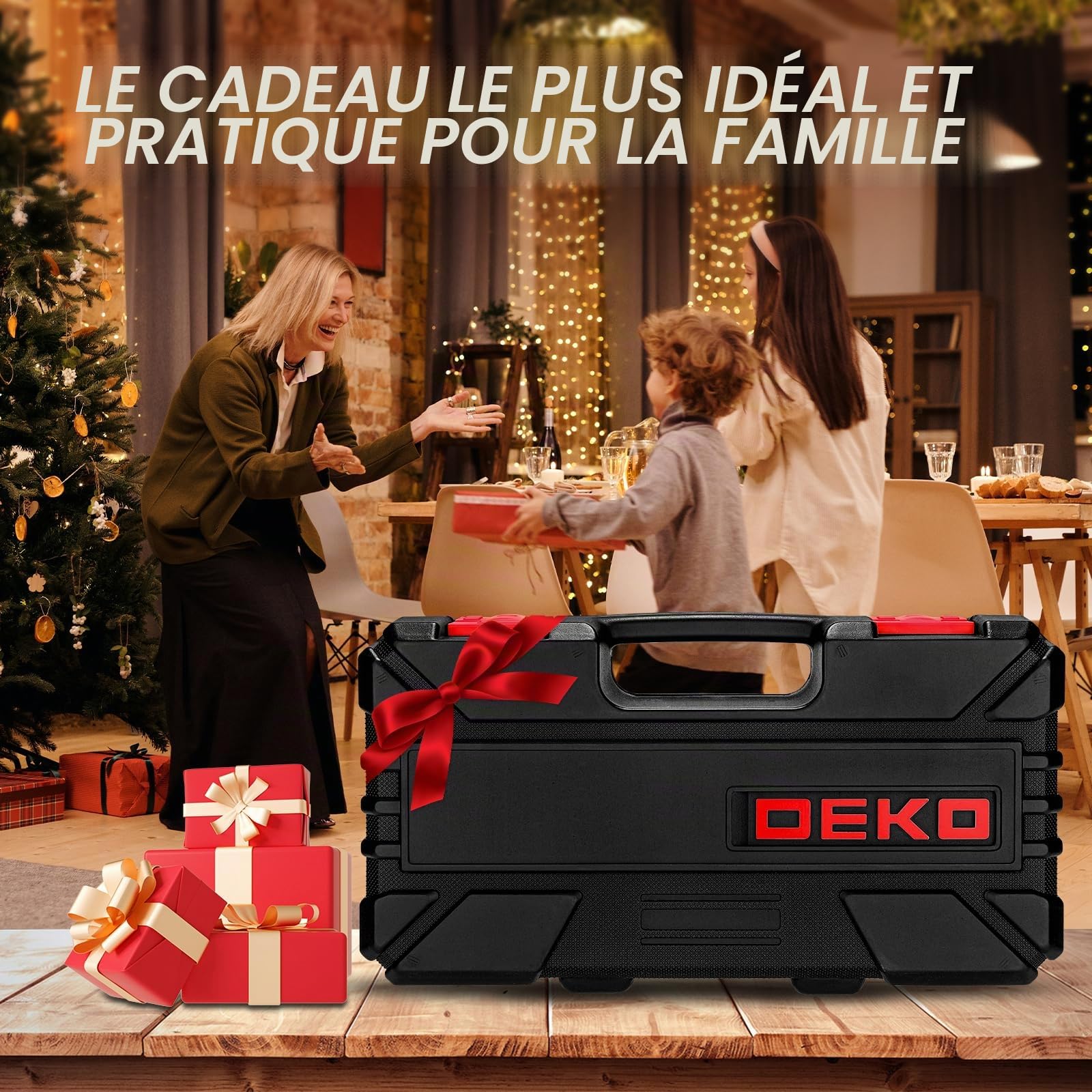 DEKOPRO TOOL KIT TZ62 coffret à outils 62 pièces rouge