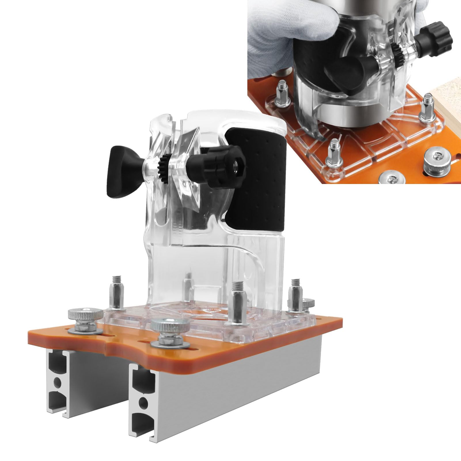 Omabeta Tools & Workshop Equipment base de défonceuse 2 en 1 65 mm argentée