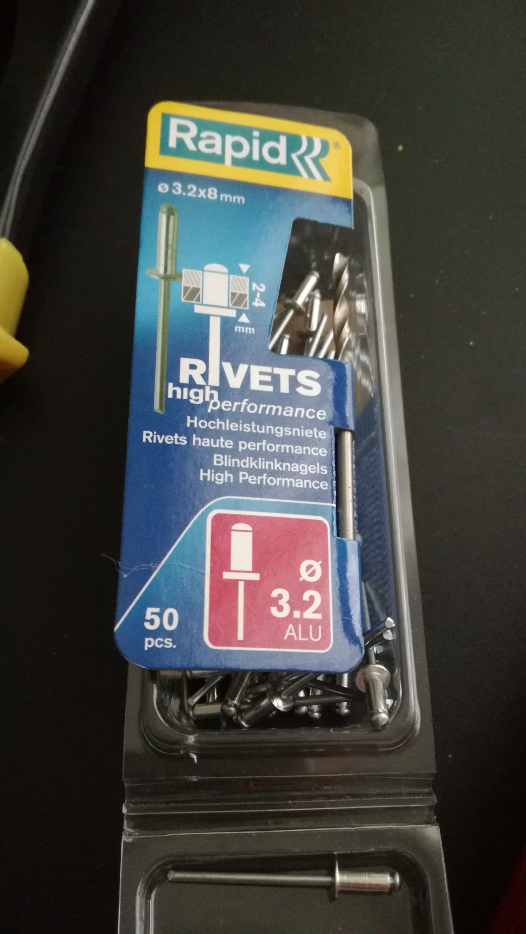Rapid’os 16 Rivetage Rivets haute performance Ø4 x 18 mm, 50 pièces avec foret
