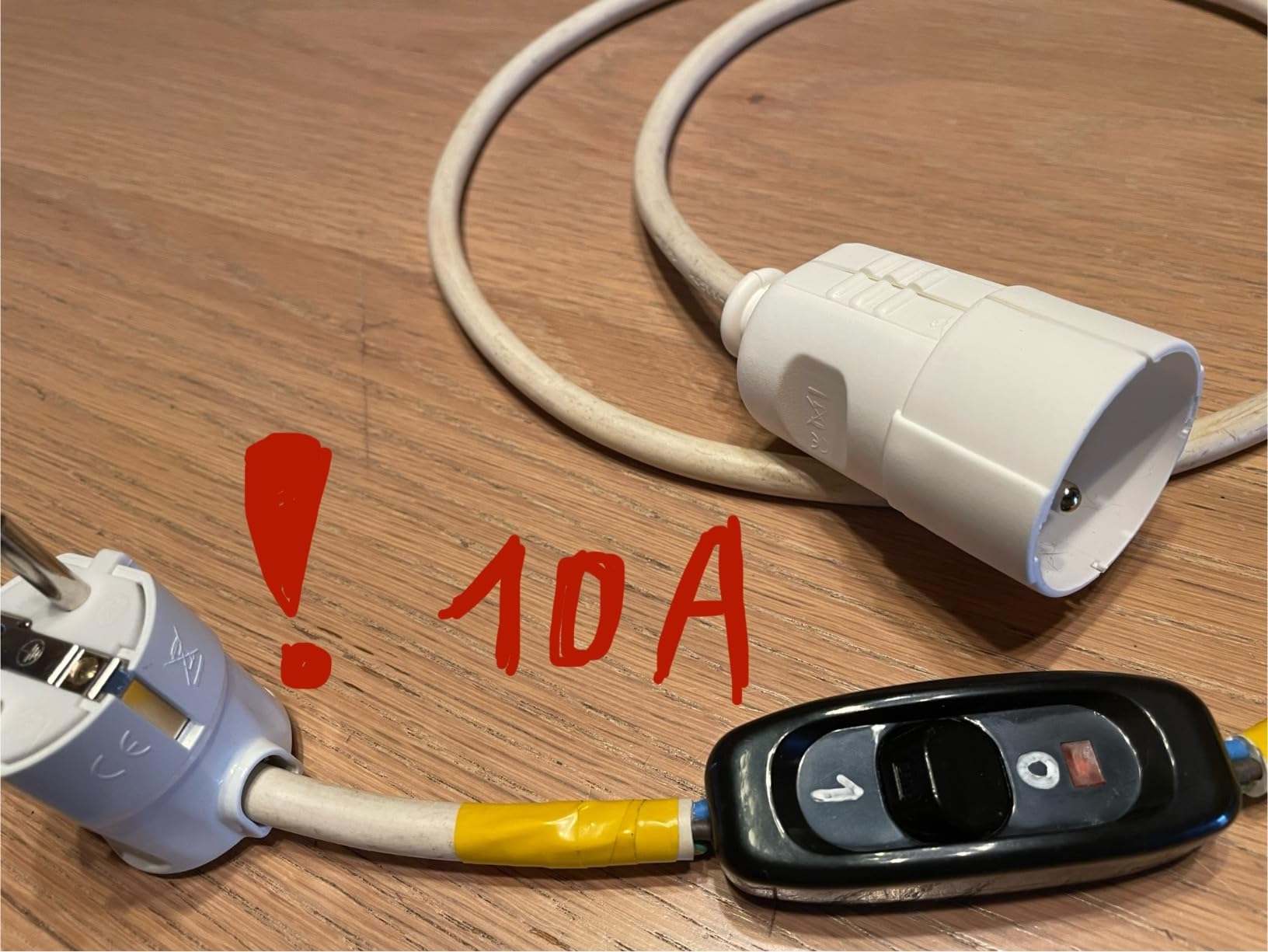 Omabeta Electrical Components & Wiring interrupteur en ligne noir 250 V 10 A LED
