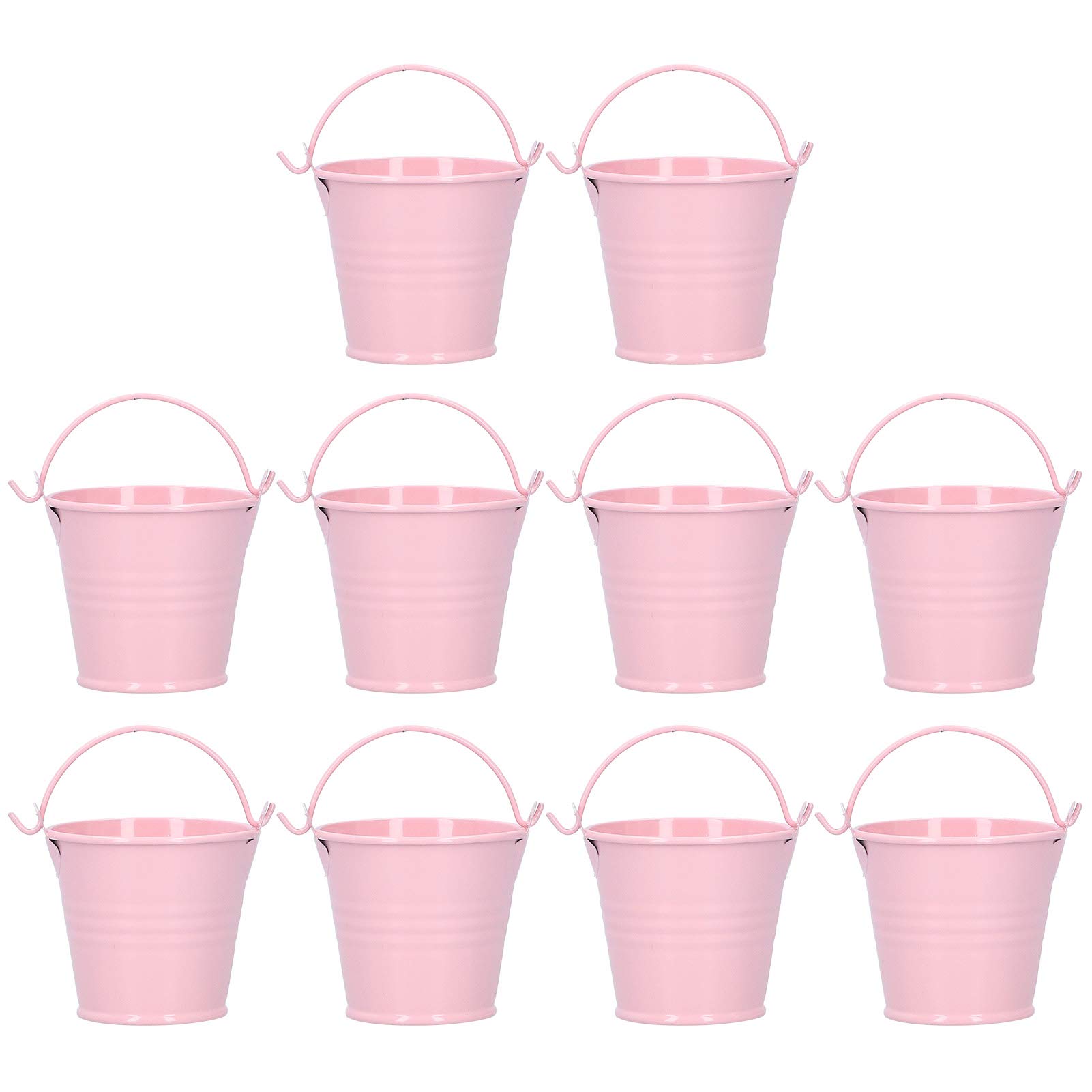 Omabeta Garden Machinery & Agricultural Equipment Pots de fleurs en métal avec poignée, lot de 10, mini seaux