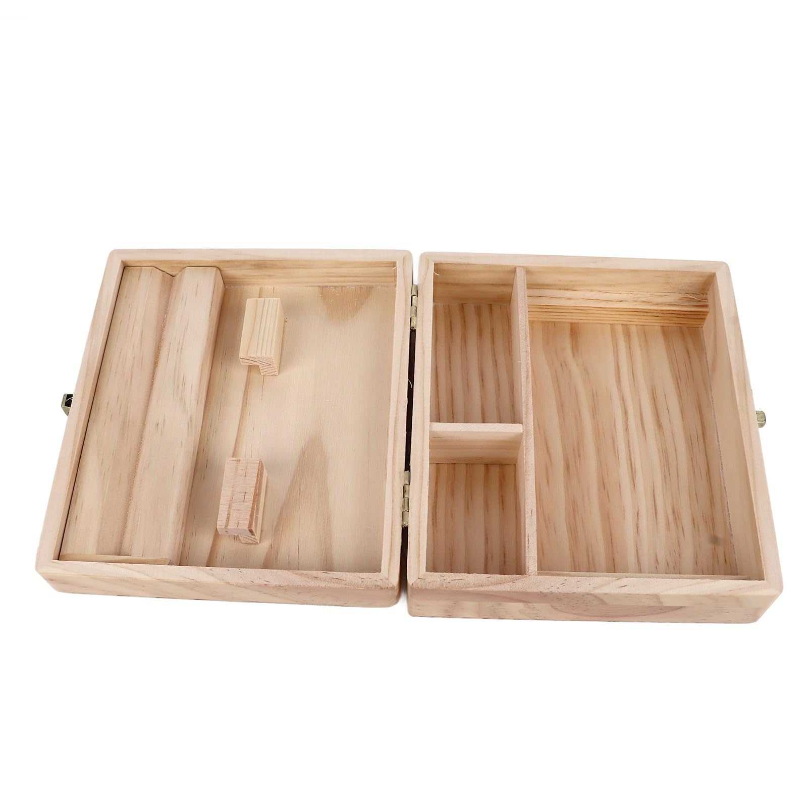 Omabeta Home Décor & Bathroom Décor Boîte de rangement en pin 4 compartiments avec serrure