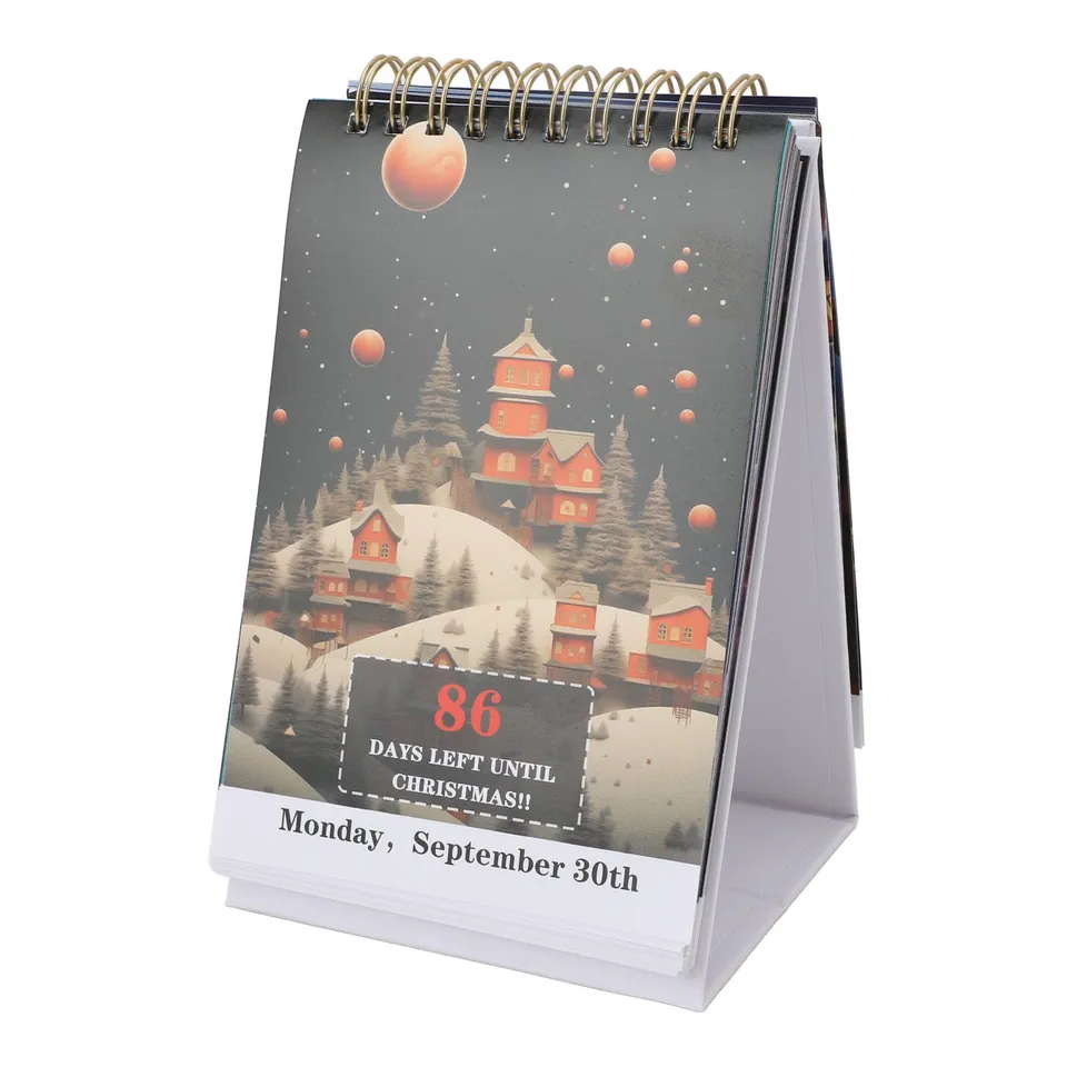 Omabeta Home Décor & Bathroom Décor calendrier de Noël 2024, 100 jours, papier
