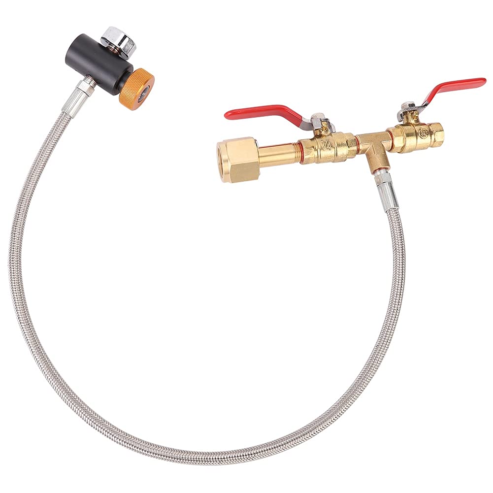 Omabeta Kitchen Utensils & Cooking Tools adaptateur de remplissage CO₂ CGA320 TR21-4 G1/2 avec manomètre 24 pouces