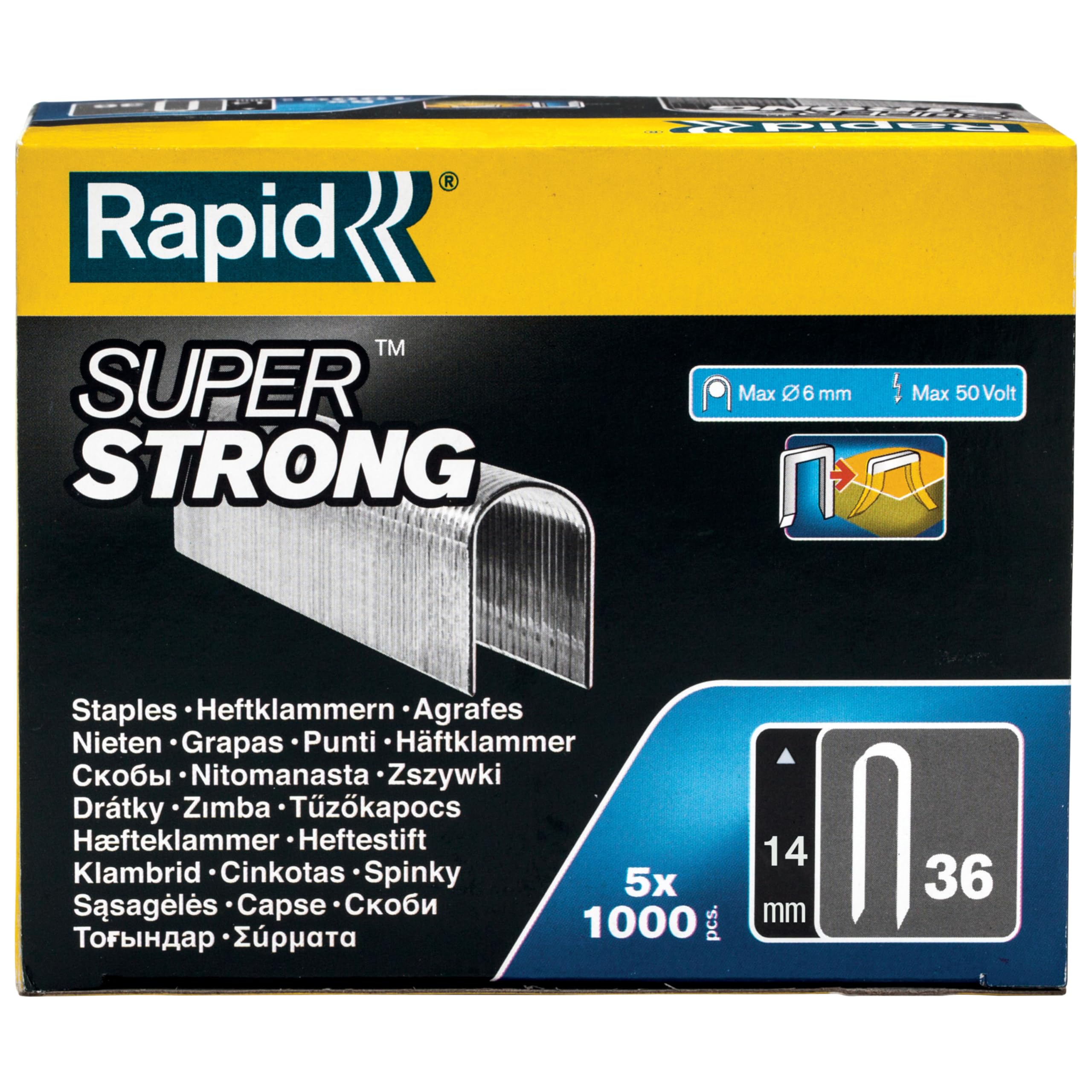 Rapid’os 16 Agrafage 5000512 agrafes câble 36/14, acier galvanisé, 5000 pièces