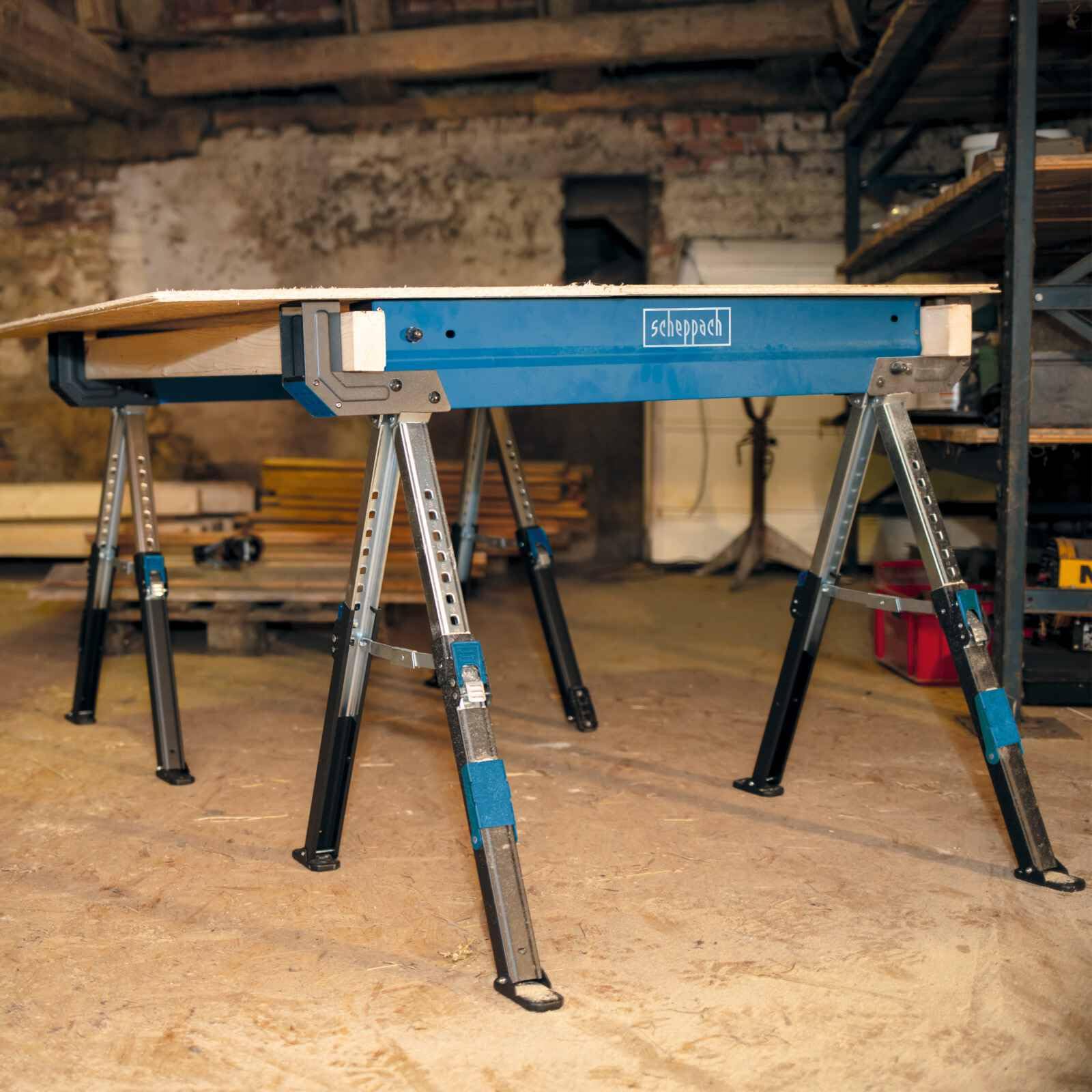 Scheppach HA Series MWB700 tréteaux réglables lot de 2 acier