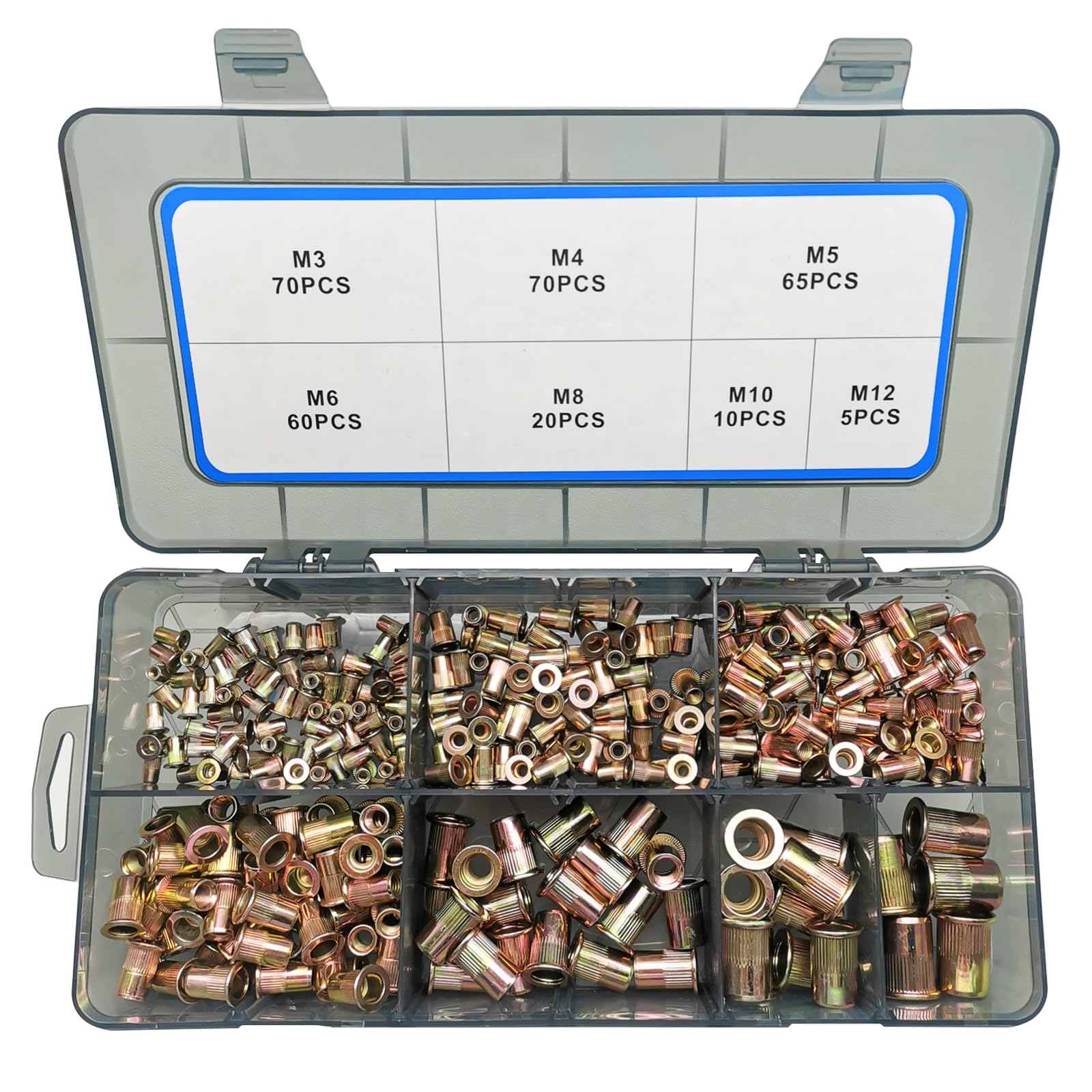AKKTOL Rivet Nut Tools BT607 pince à écrous à sertir bleue, kit 80 pièces