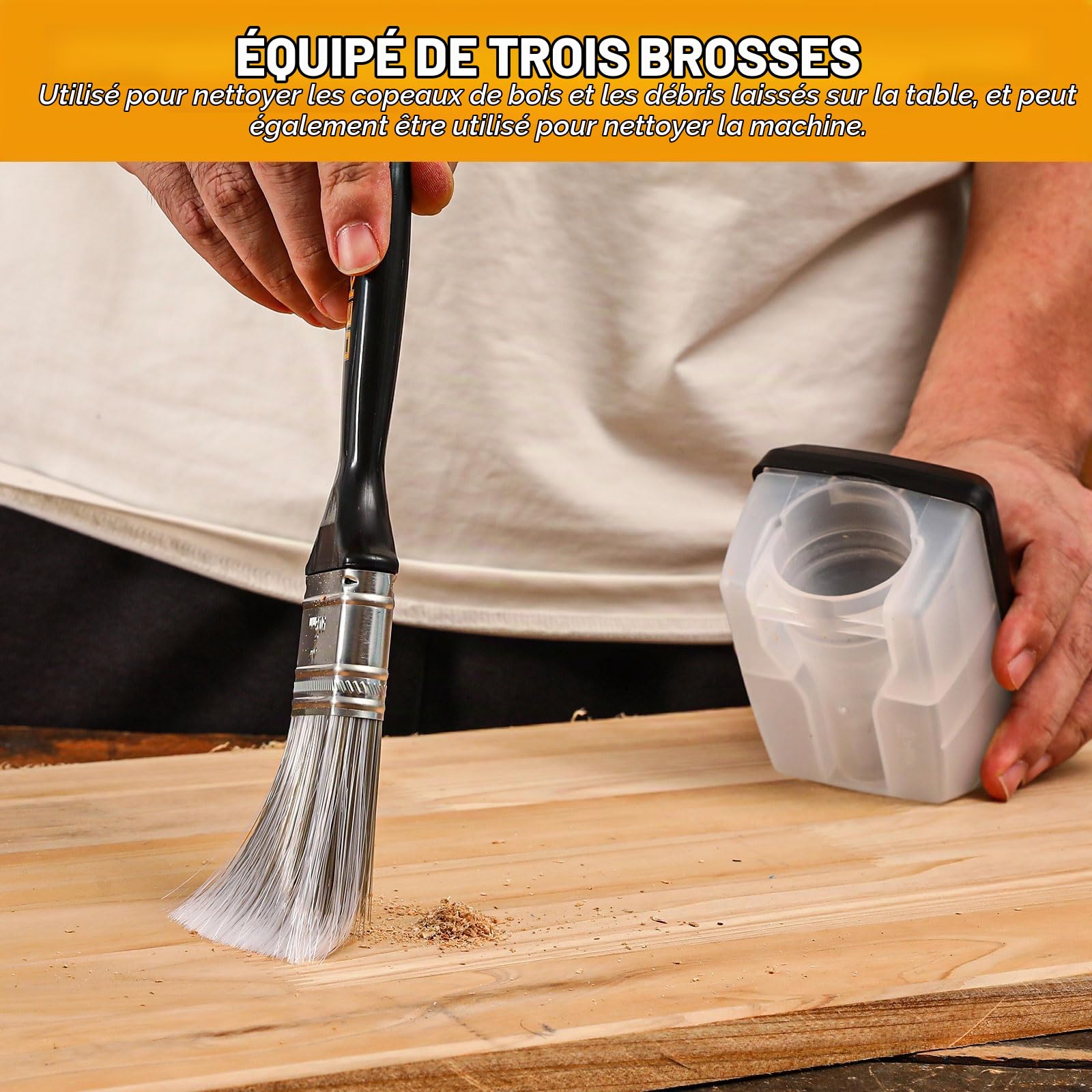 DEKOPRO POWER TOOLS ponceuse excentrique 300 W 125 mm jaune