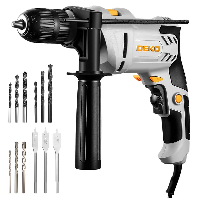 DEKOPRO POWER TOOLS perceuse à percussion 710 W avec 12 mèches